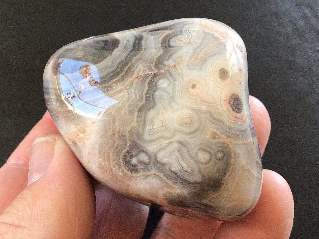 157g Large Australian Crazy Lace Agate Palmstone 1B