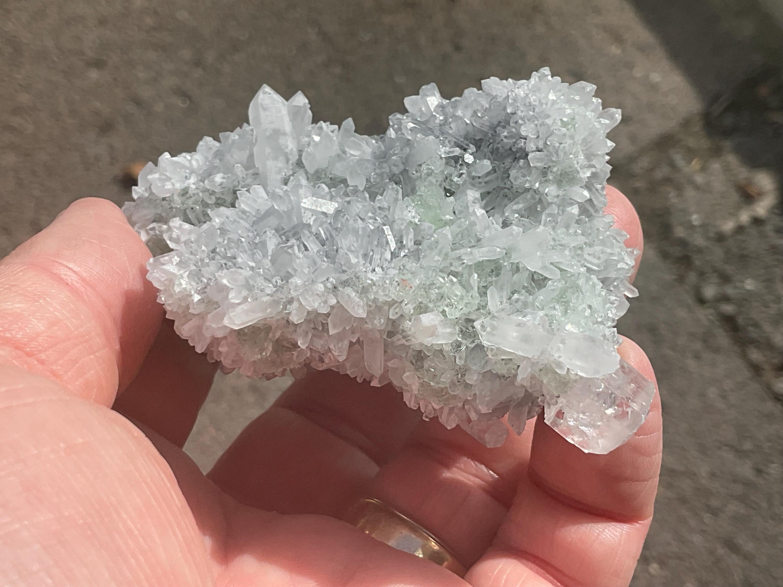148g Clear Columnar Calcite with Quartz and Fluorite from Fujian, China