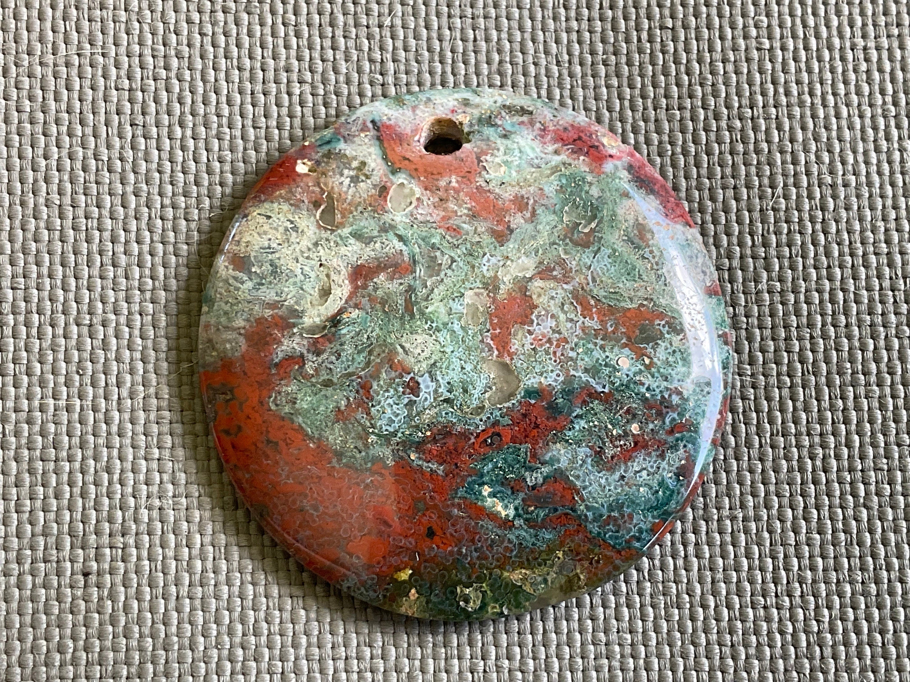 20g Round Ocean Jasper Pendant