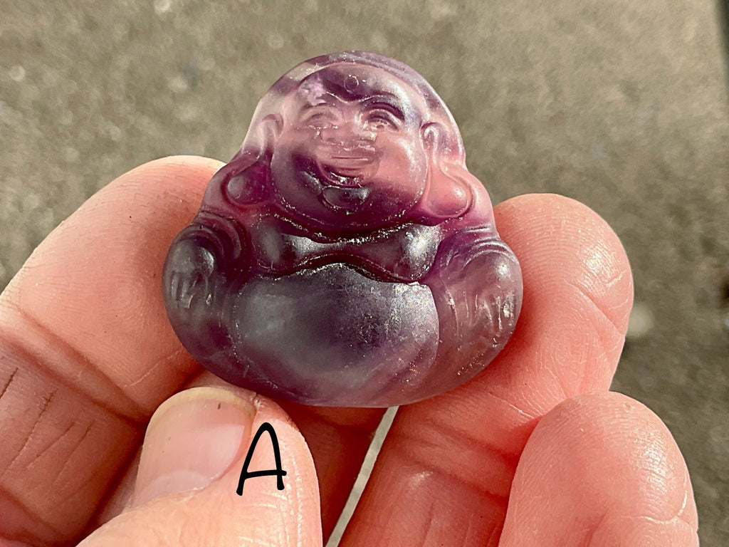 Matt Finish Rainbow Fluorite Buddha Carving Group 2