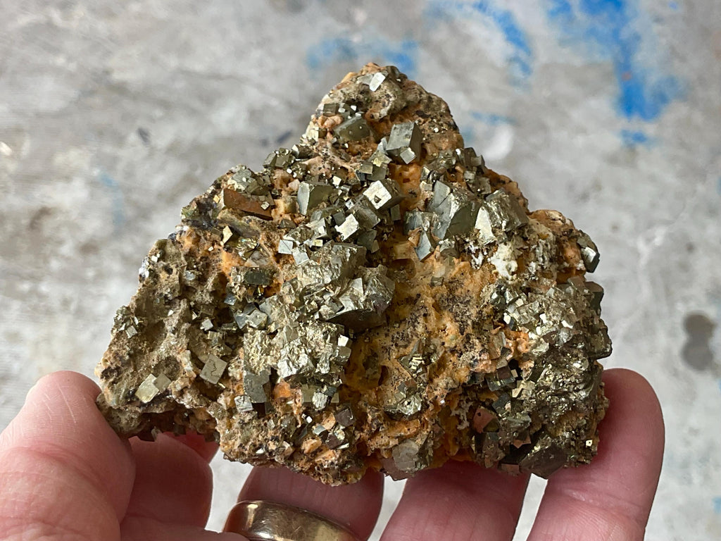 322g Chinese Pyrite with Quartz on Matrix Specimen E