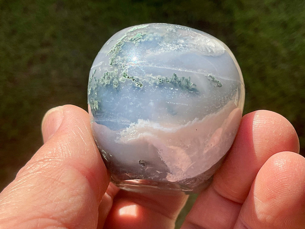 128g Moss Agate Skull 4A