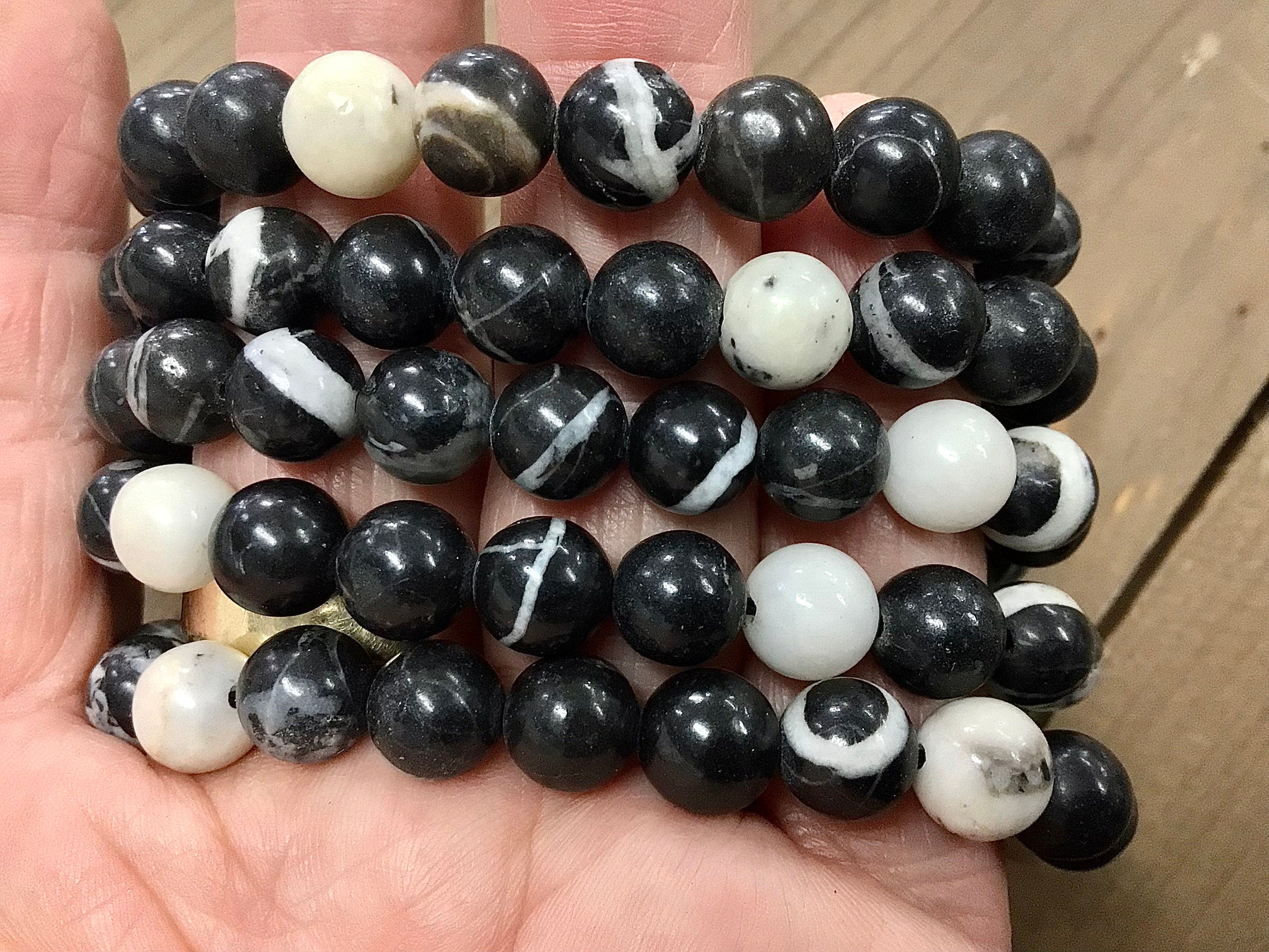 Zebra Jasper 8mm Bead Bracelet