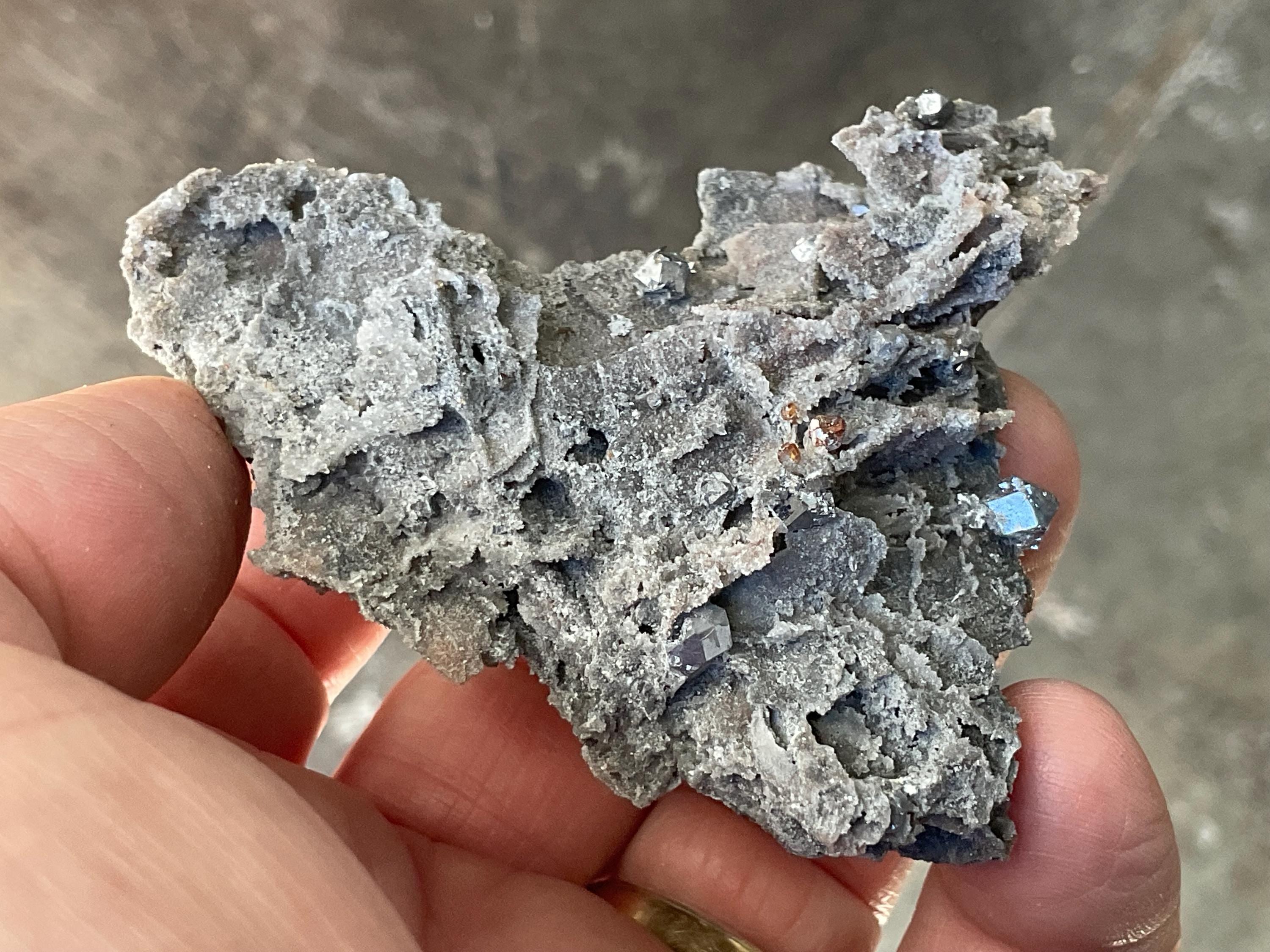 42g Sphalerite, Garnet, Galena Quartz Specimen 3A from Hunan, China