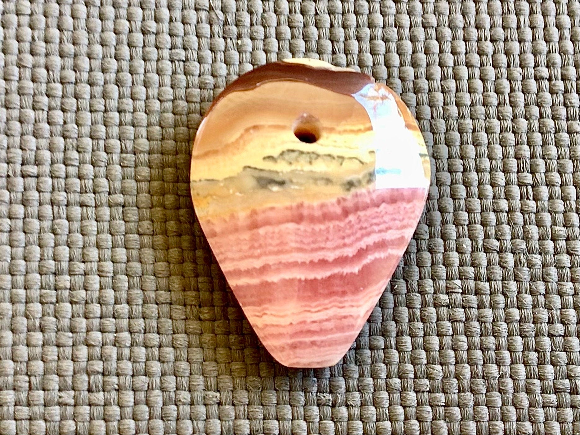 5g Rhodochrosite Drilled Pendant 2C