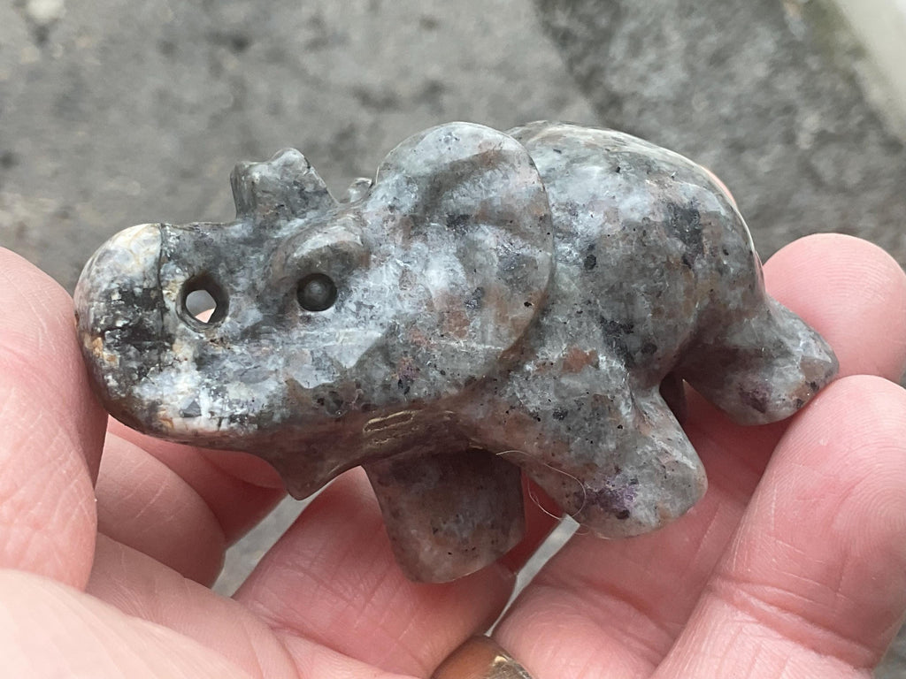 76g Syenite with Sodalite (Yooperlite) Elephant Carving C