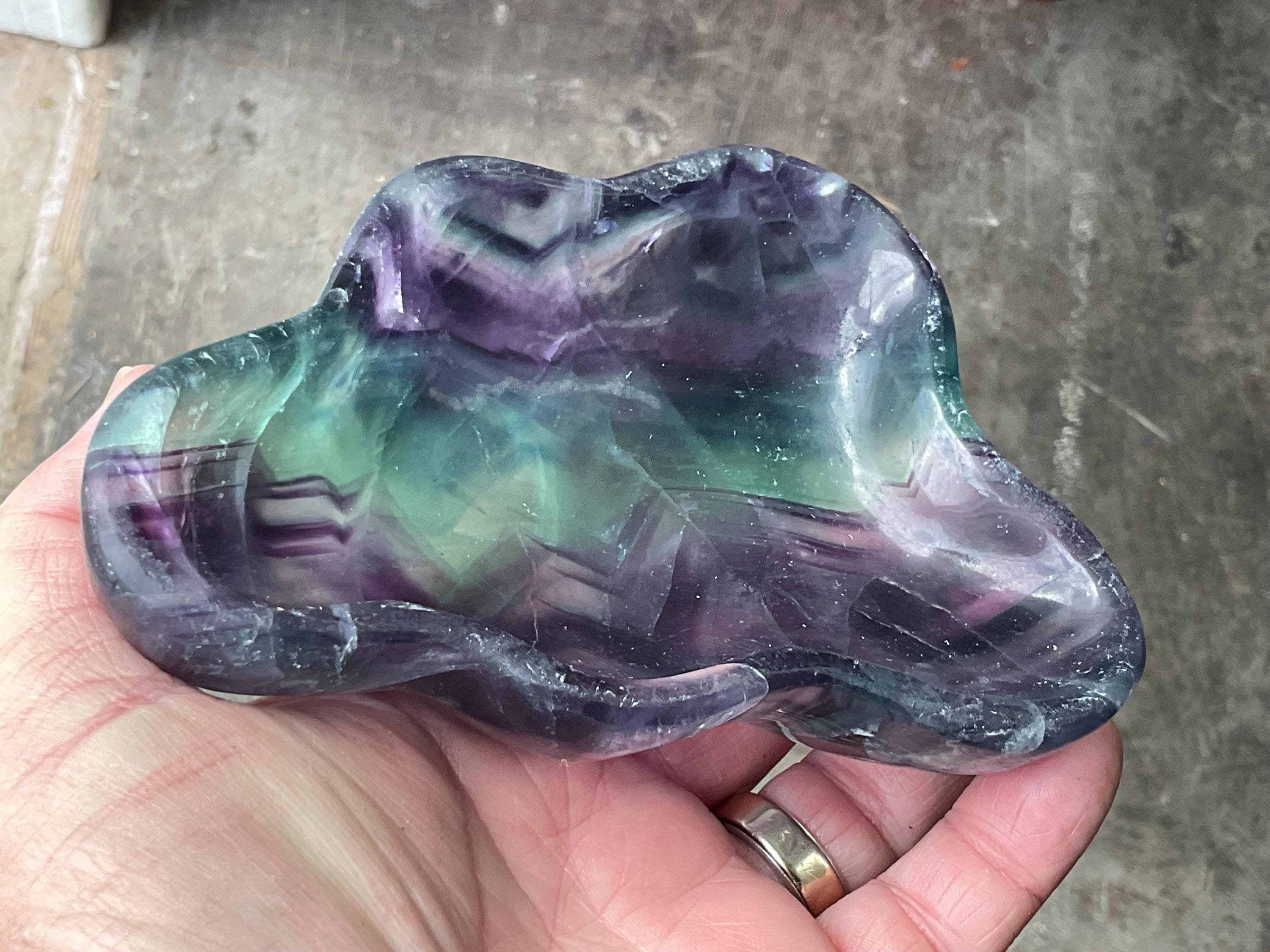 434g Rainbow Fluorite Freeform Bowl 3B
