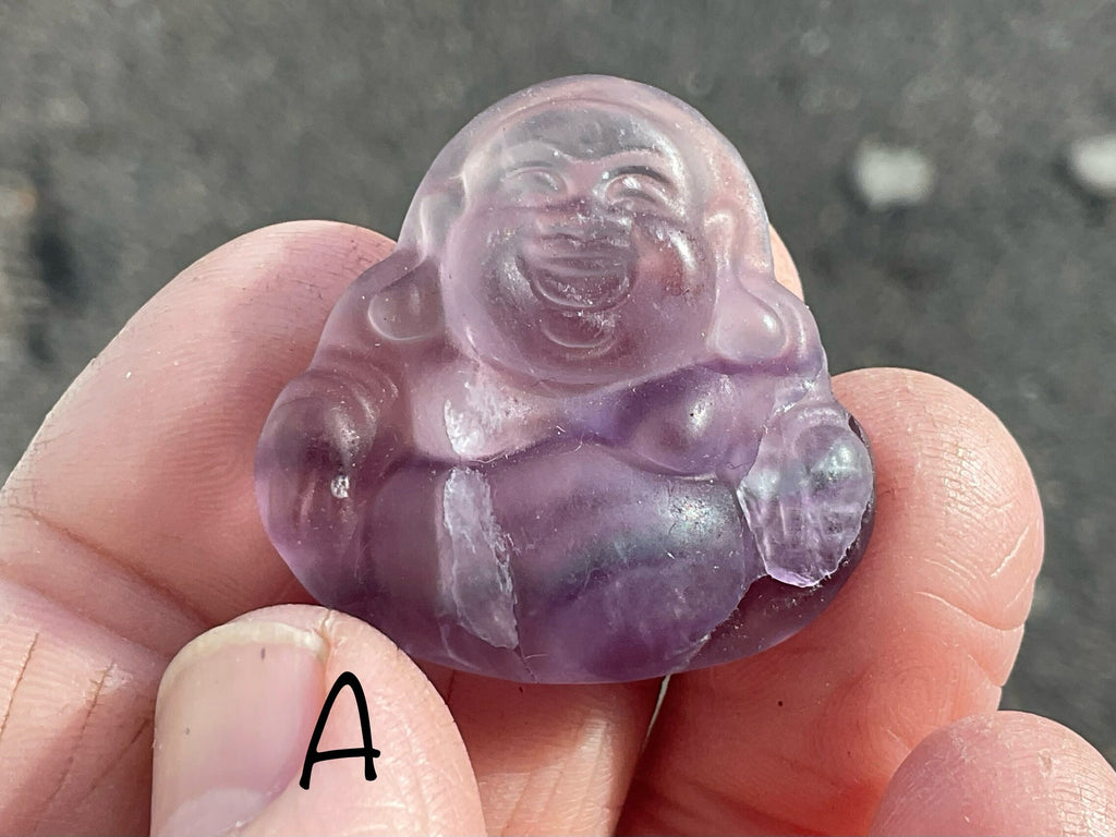 Matt Finish Rainbow Fluorite Buddha Carving Group 1