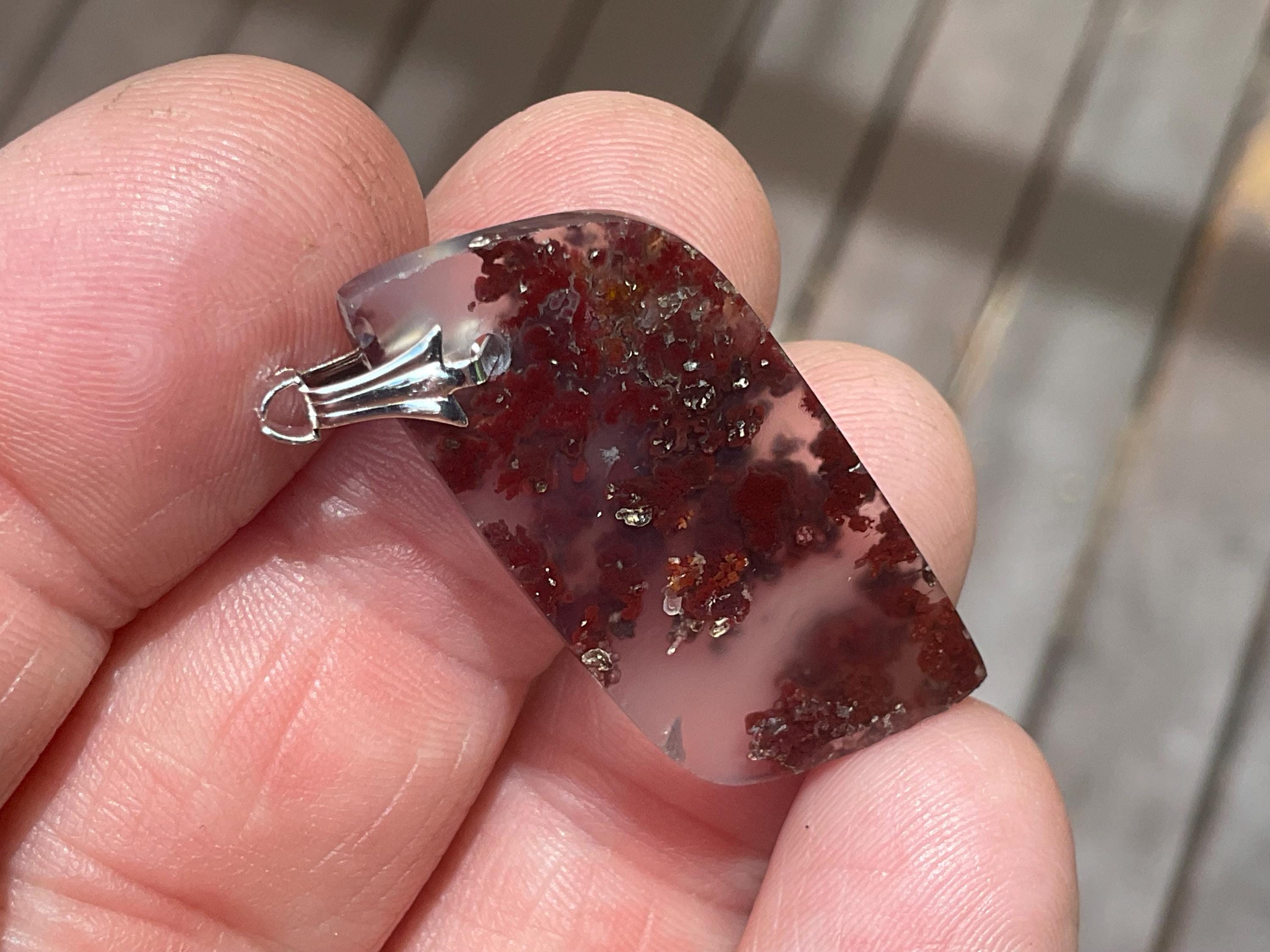 4g Moss Agate Pendant 1A