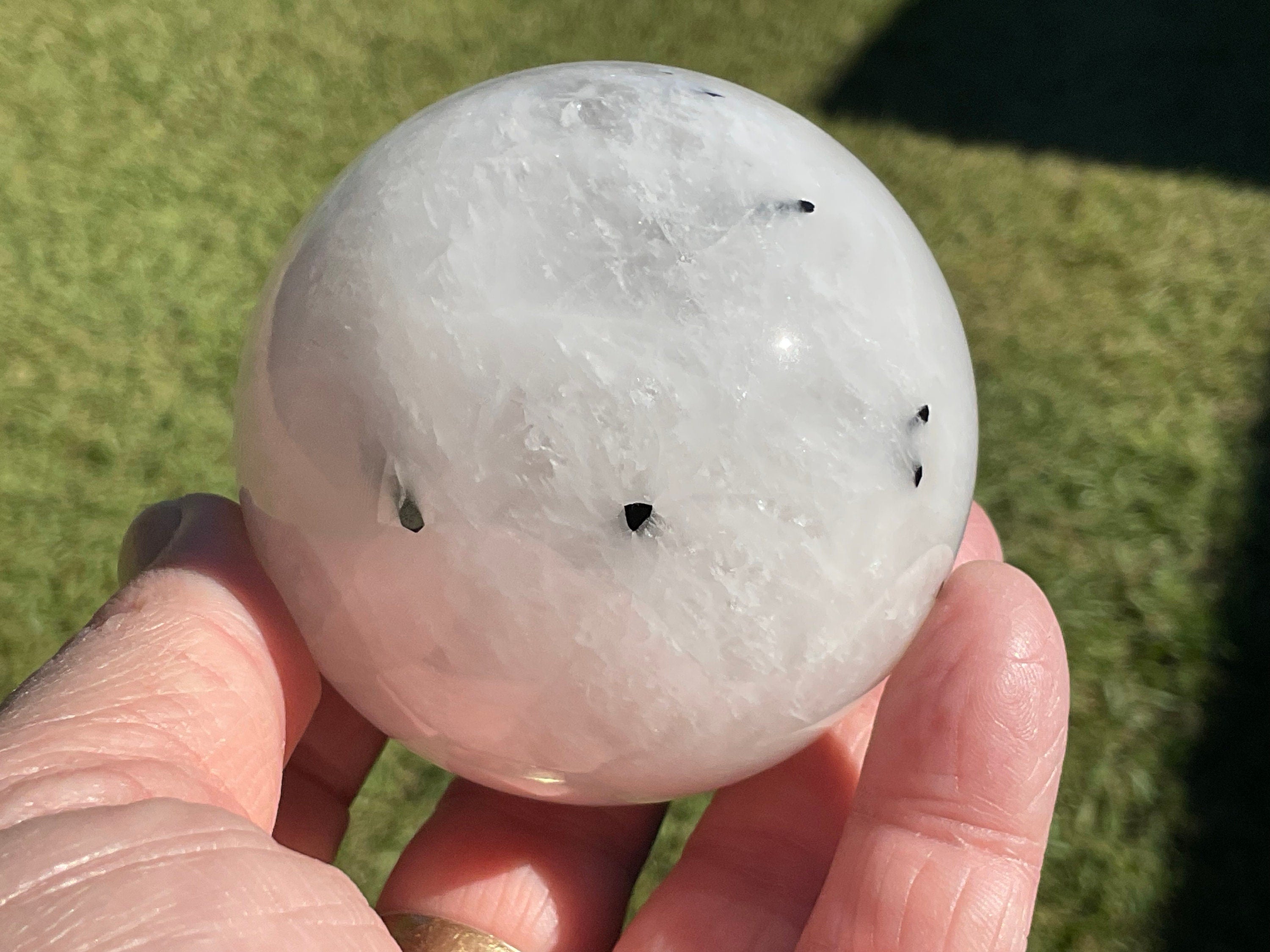 390g Tourmalated Quartz Sphere 2C