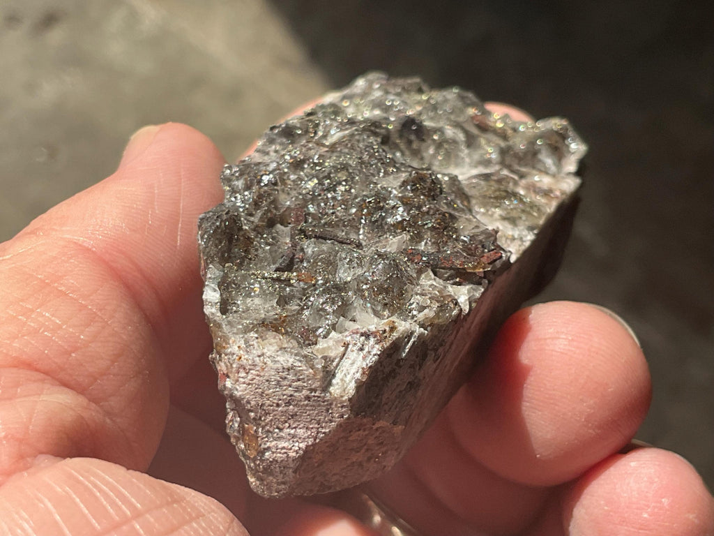 94g Pyrite encrusted Calcite on Limonite Quartz Specimen 3B from Fujian, China