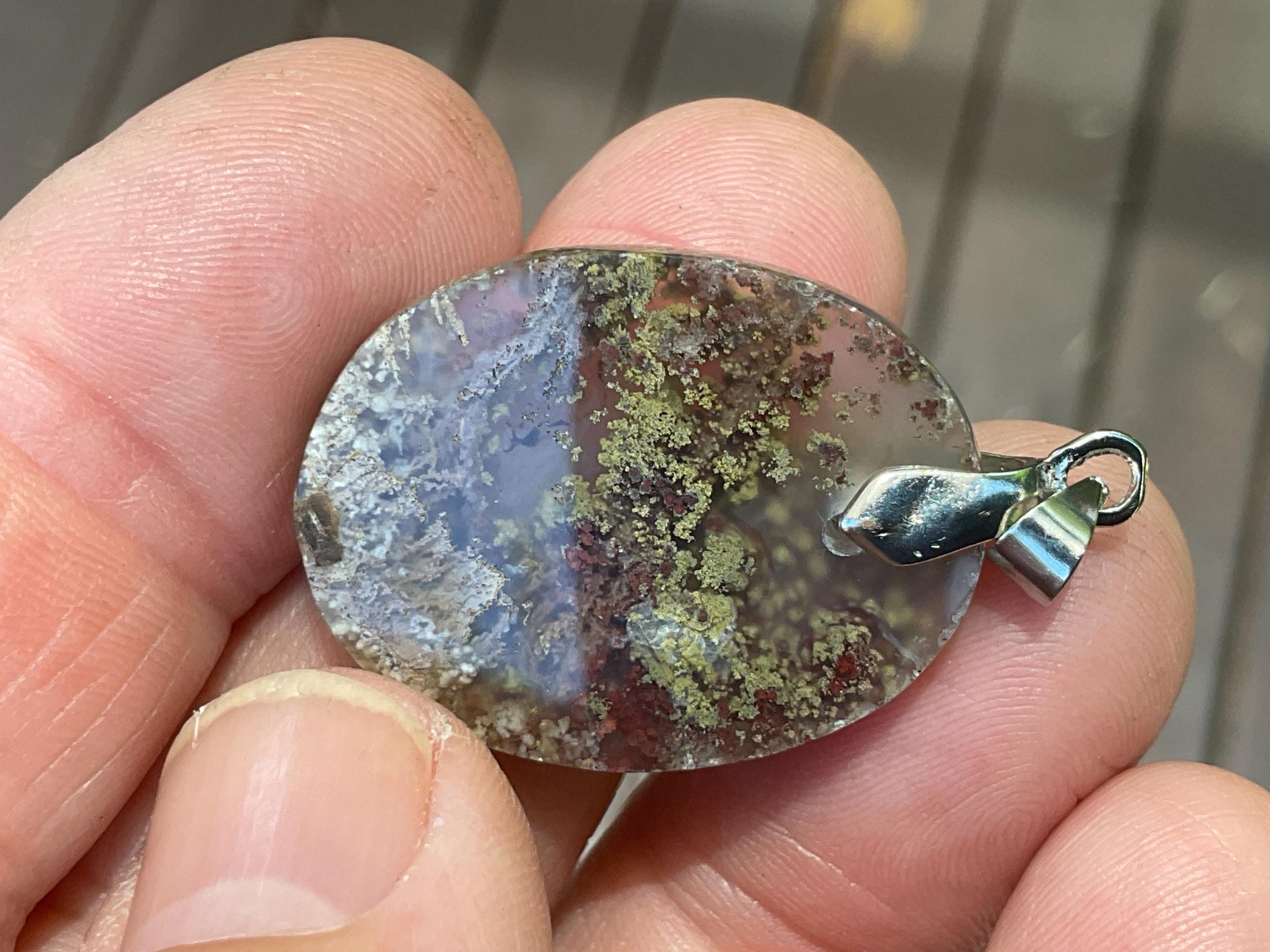 6g Moss Agate Pendant 3A