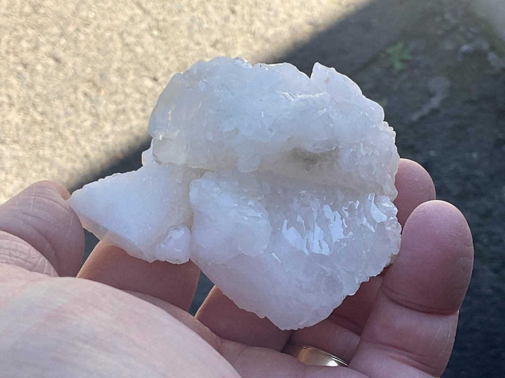 154g White Dolomite on White Calcite Specimen C from Hunan, China