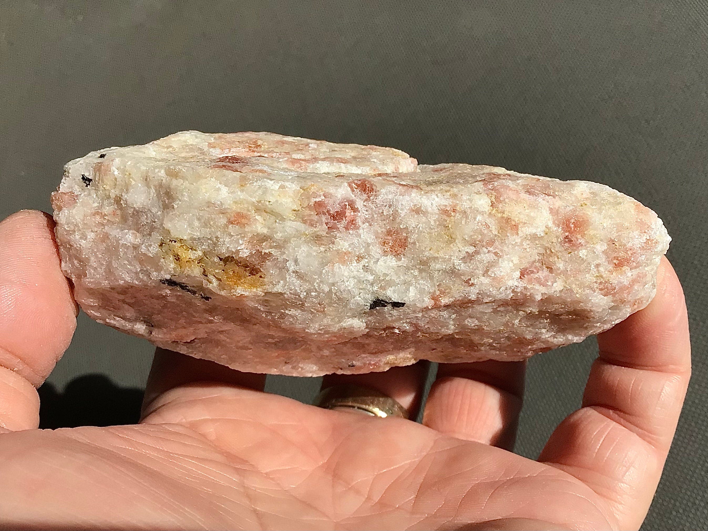 341g Sunstone with Biotite Mica Rough Piece D