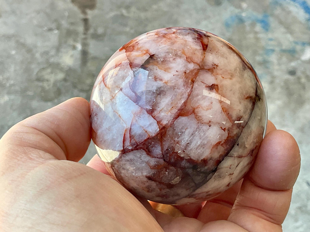 386g Fire Quartz (Hematite Quartz) Sphere 3A