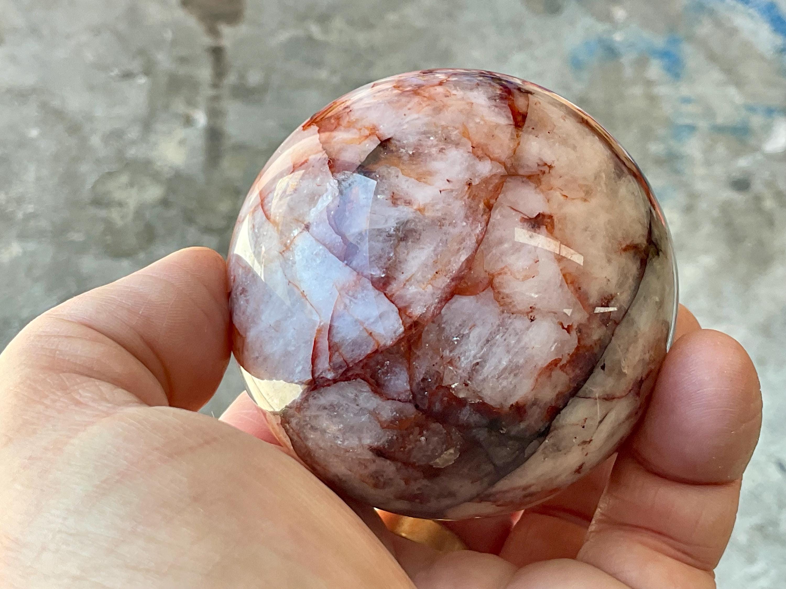 386g Fire Quartz (Hematite Quartz) Sphere 3A