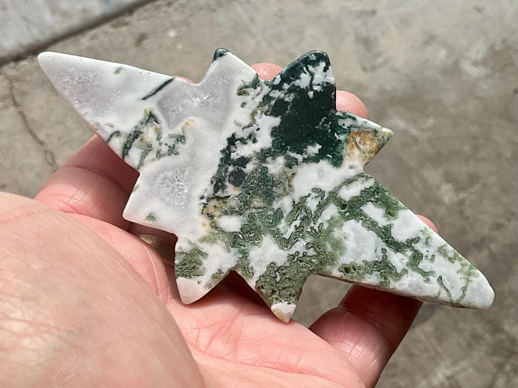 120g Moss Agate Polaris with stand 2C