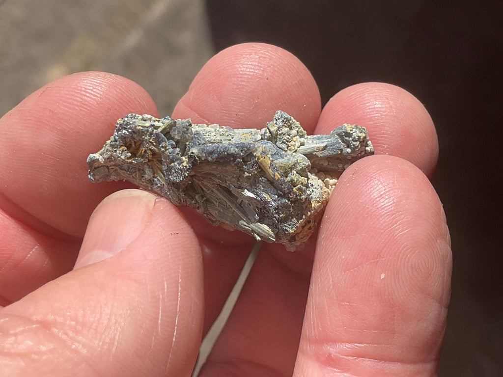 8g Botryoidal Fluorite with Valentinite on Stibnite Specimen 3B from Jiangxi, China