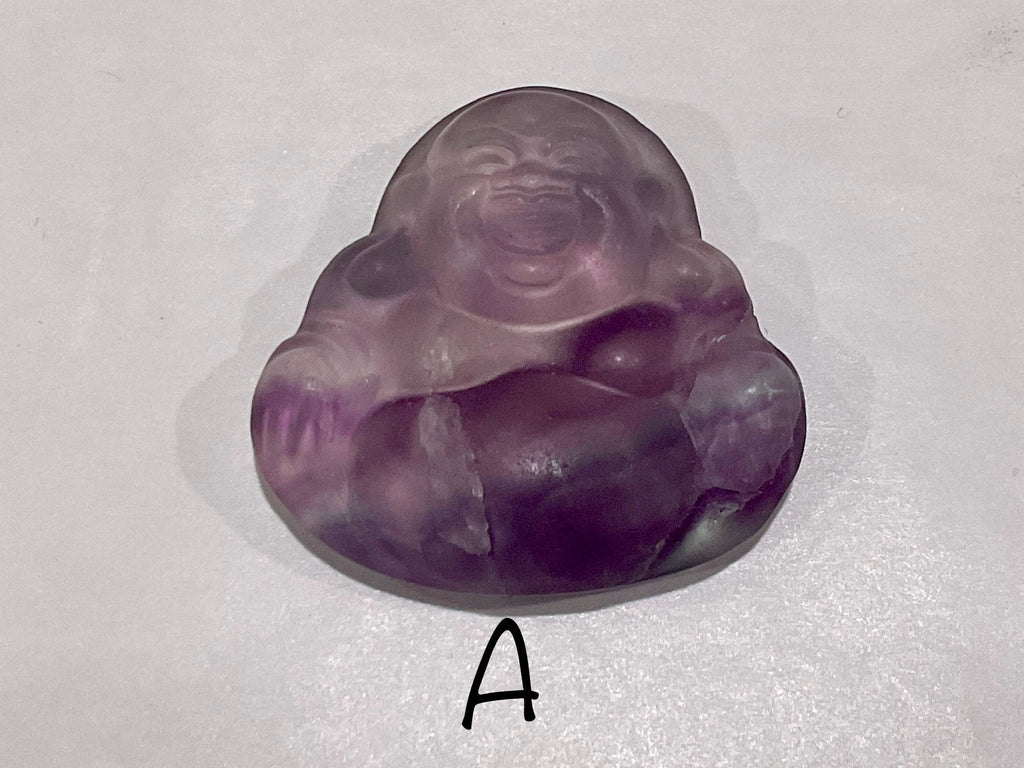 Matt Finish Rainbow Fluorite Buddha Carving Group 1