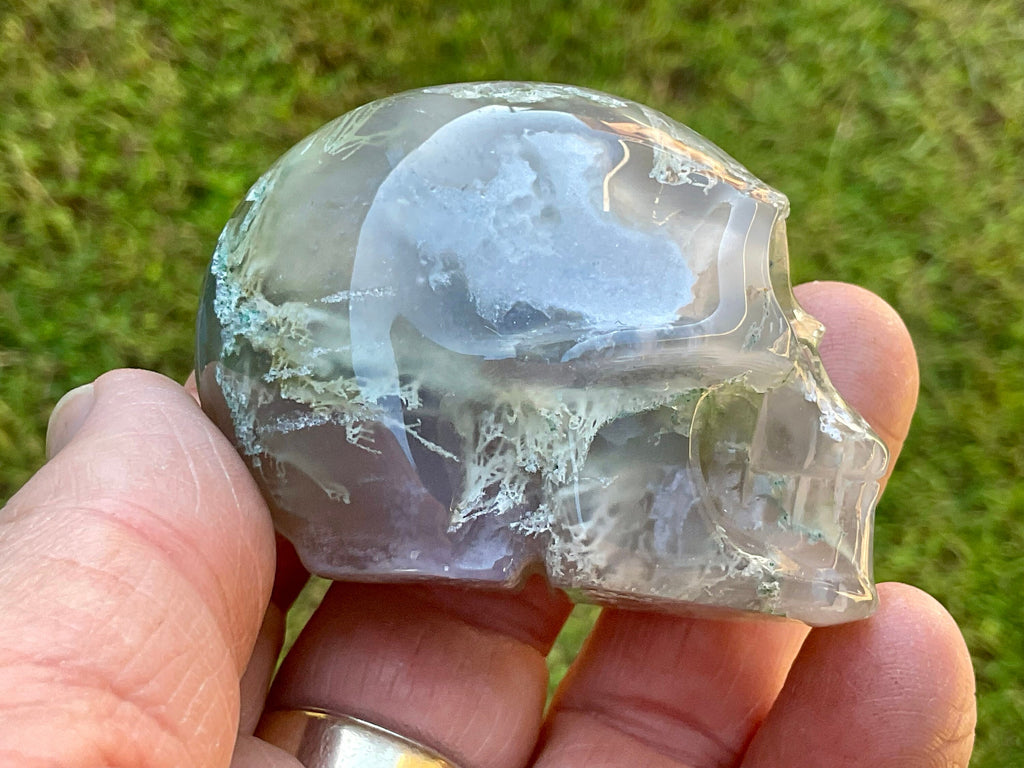 129g Moss Agate Skull 3A