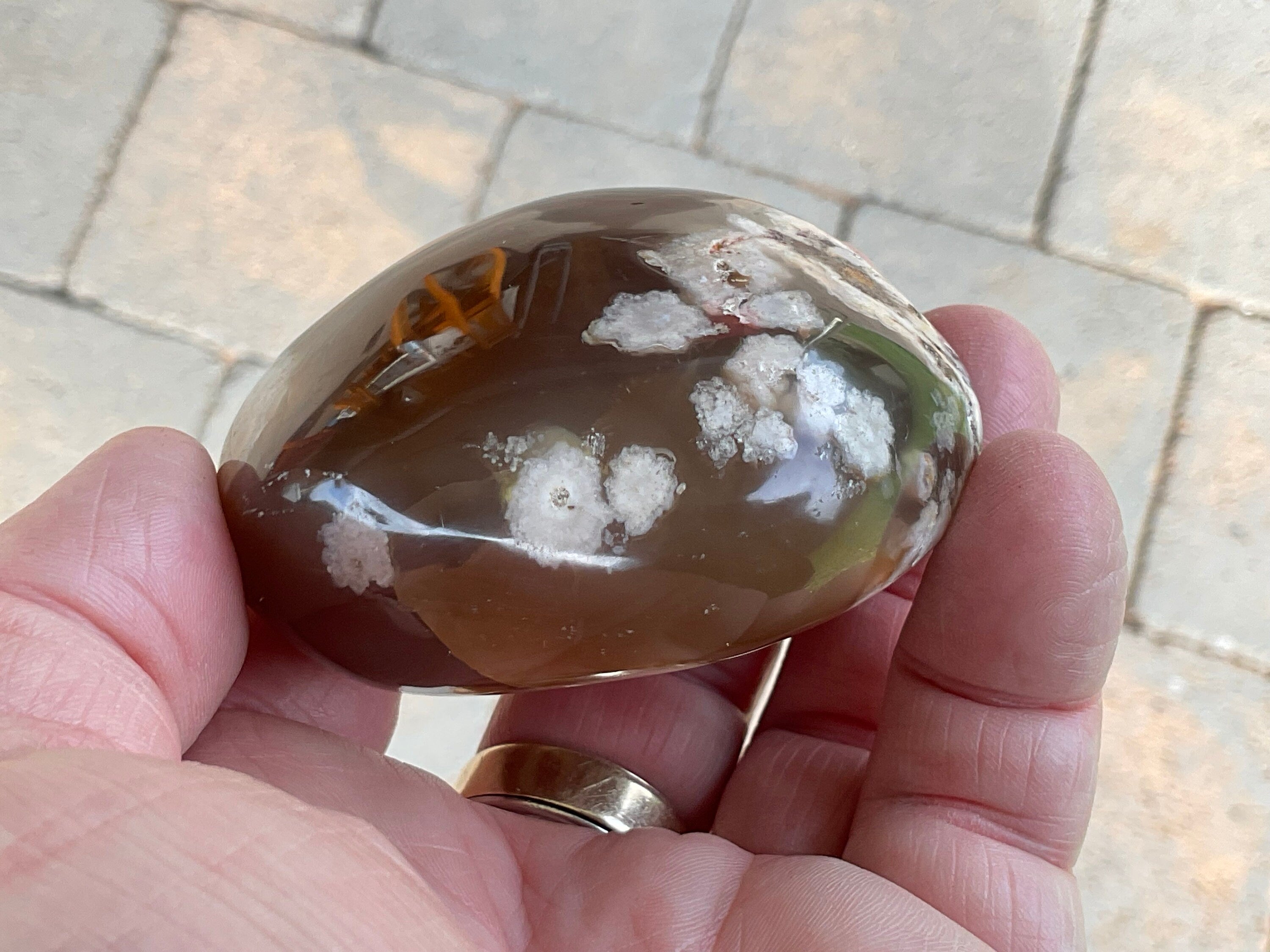 178g Flower Agate Palmstone 11B