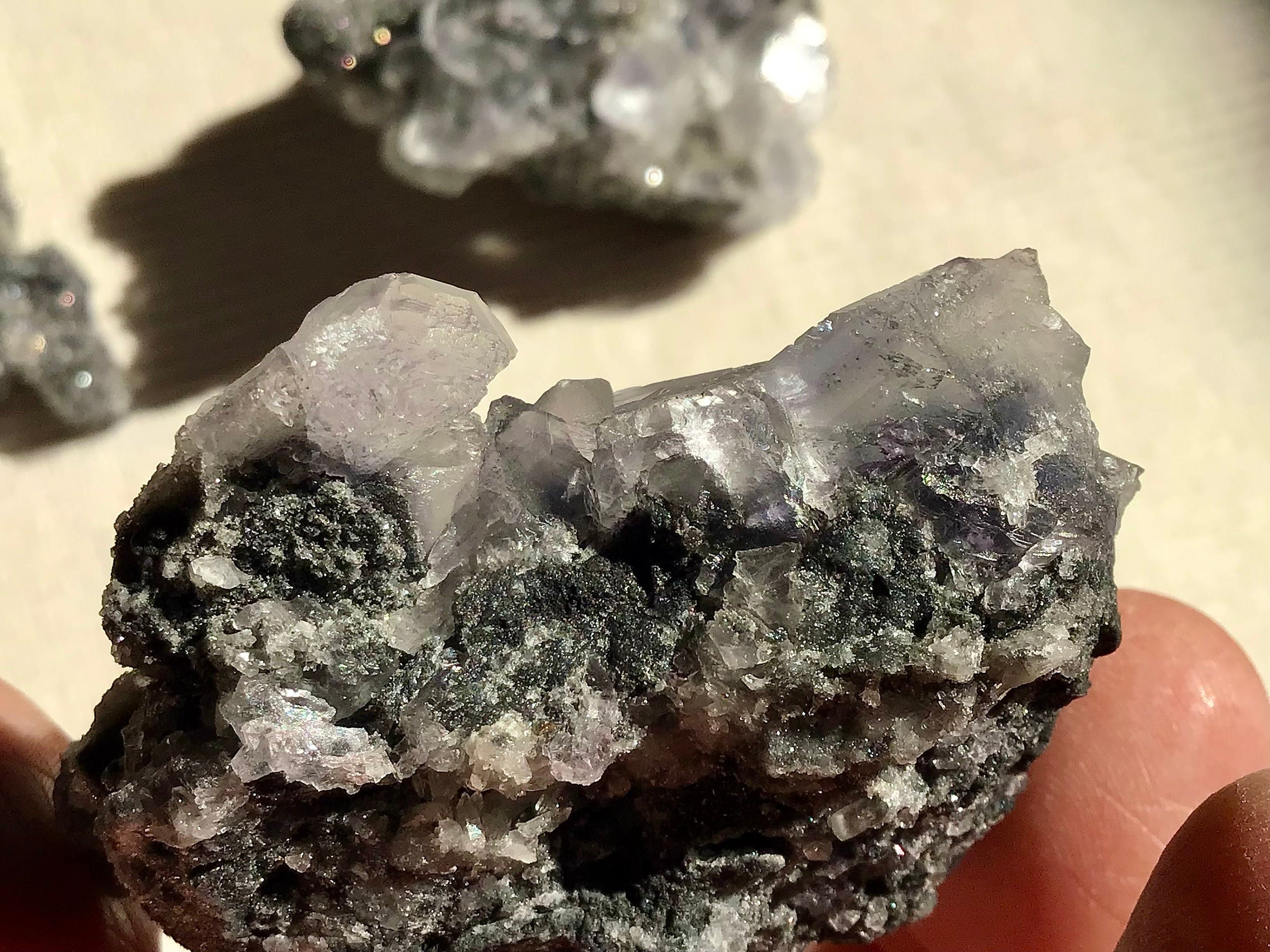 83g Fujian Fluorite on Needle Quartz Specimen 2