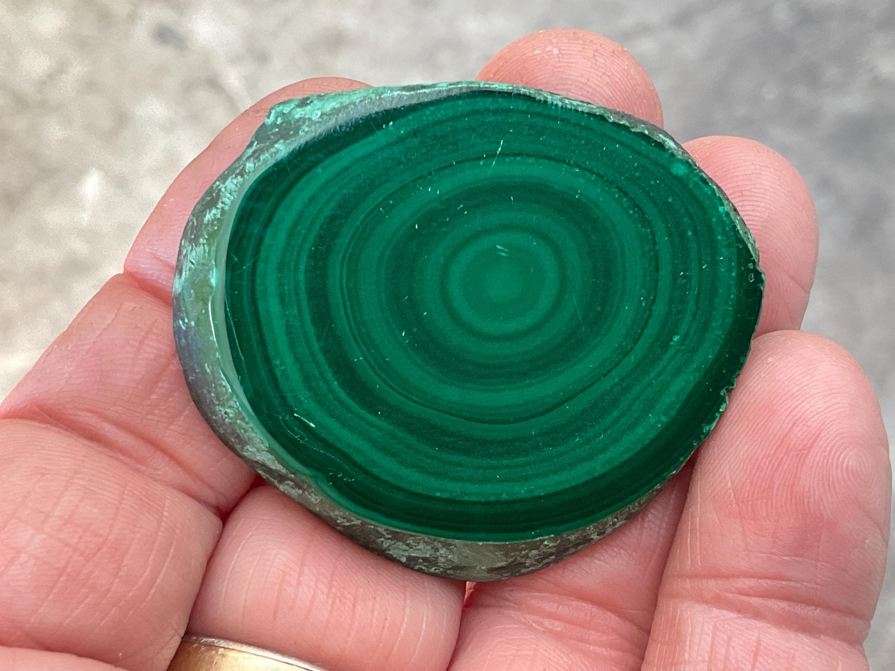 32g Malachite Stalactite Polished Slice C