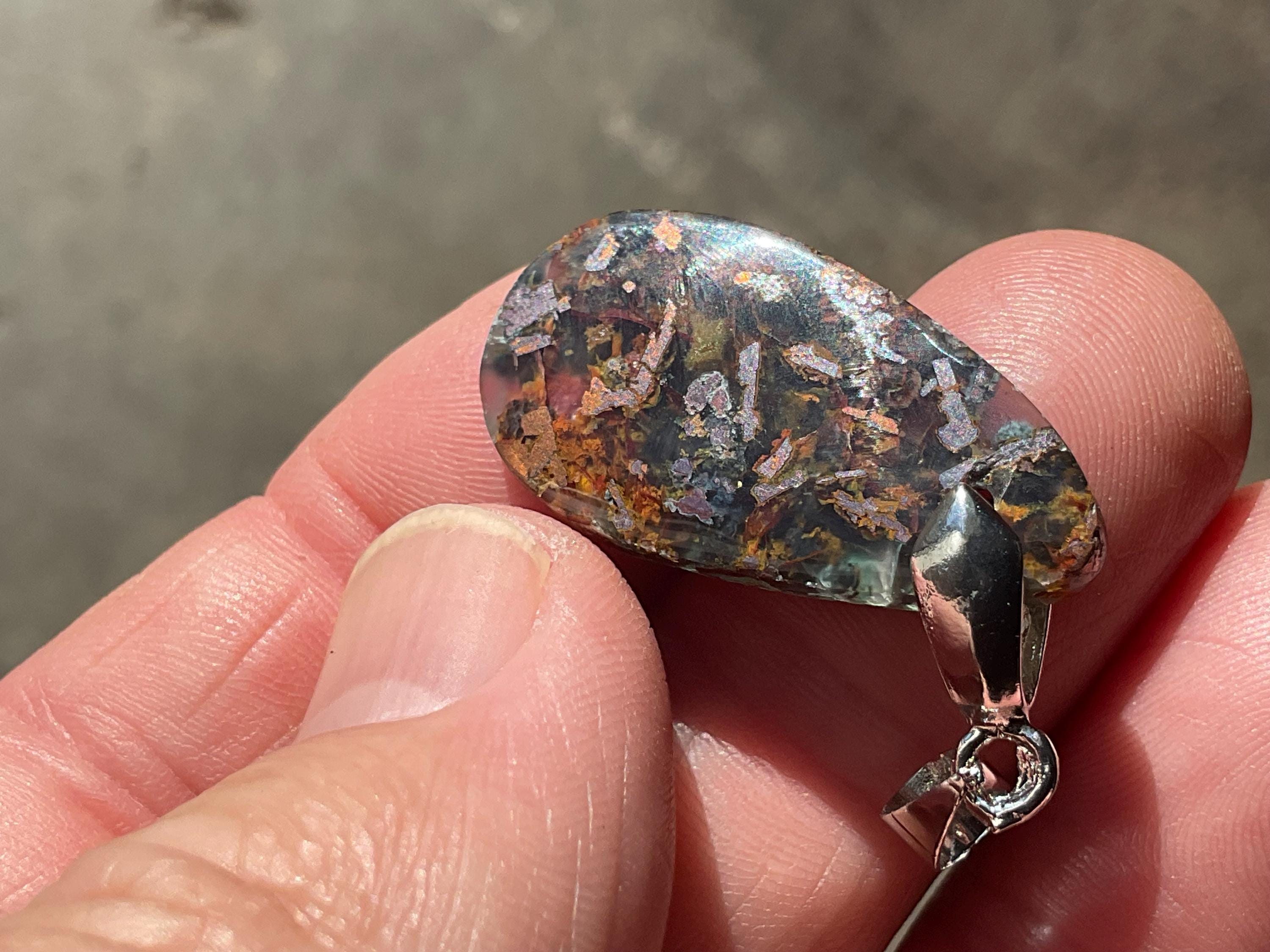 4g Native Copper and Chrysocolla in Chalcedony Pendant 3B