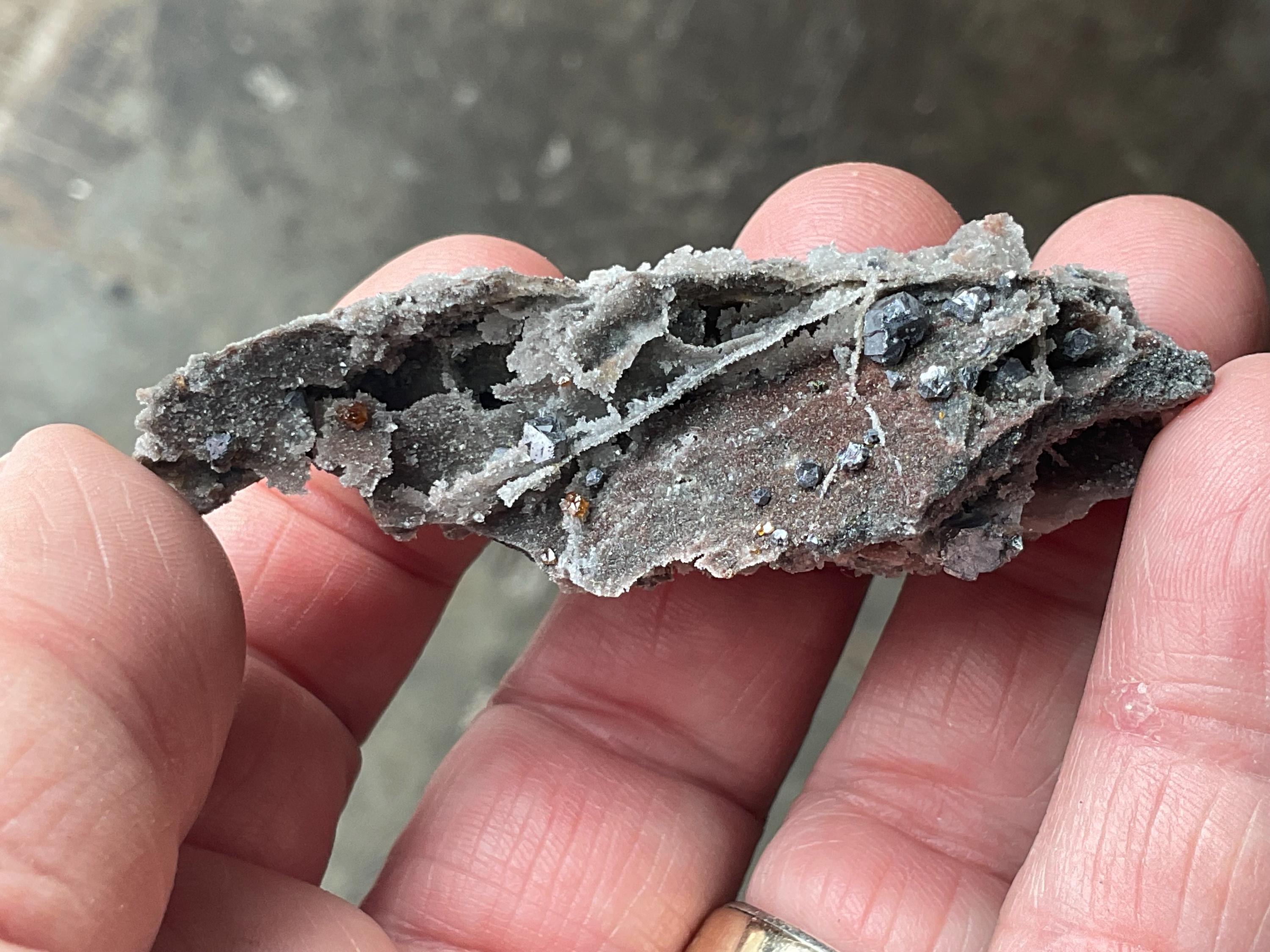 20g Sphalerite, Garnet, Galena Quartz Specimen 5A from Hunan, China