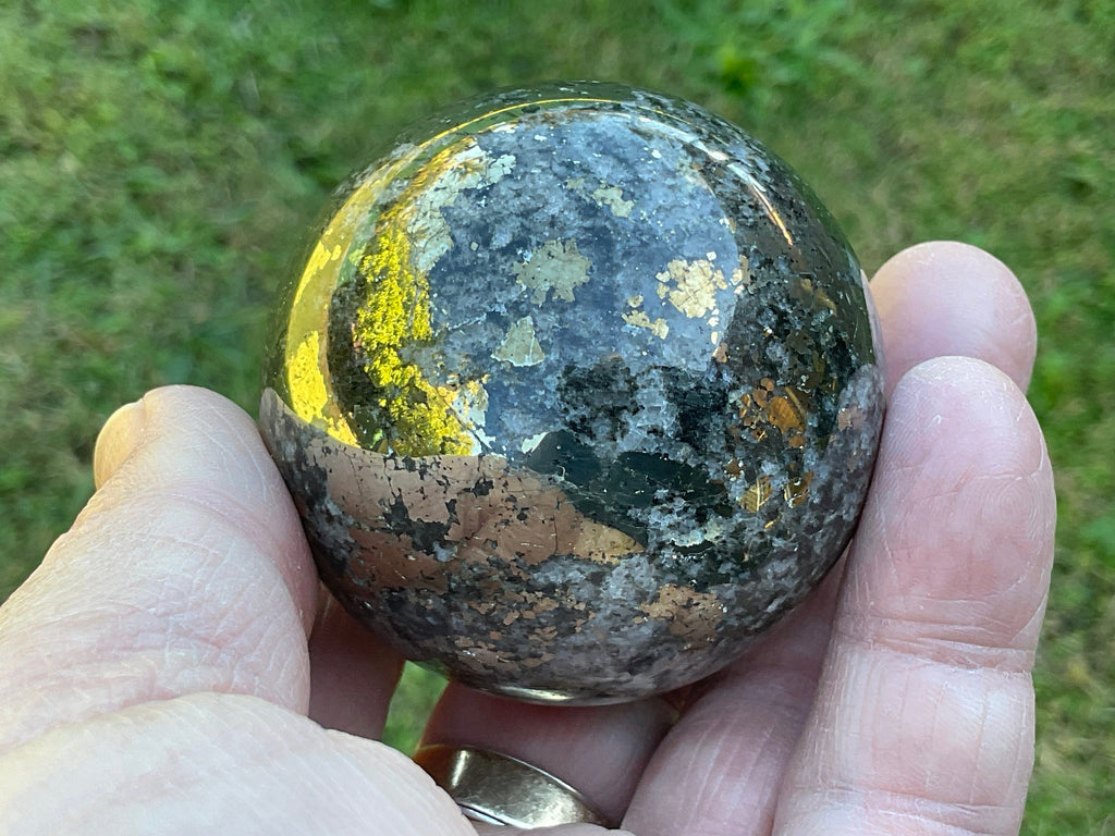 276g Cubic Pyrite in Quartz Sphere B