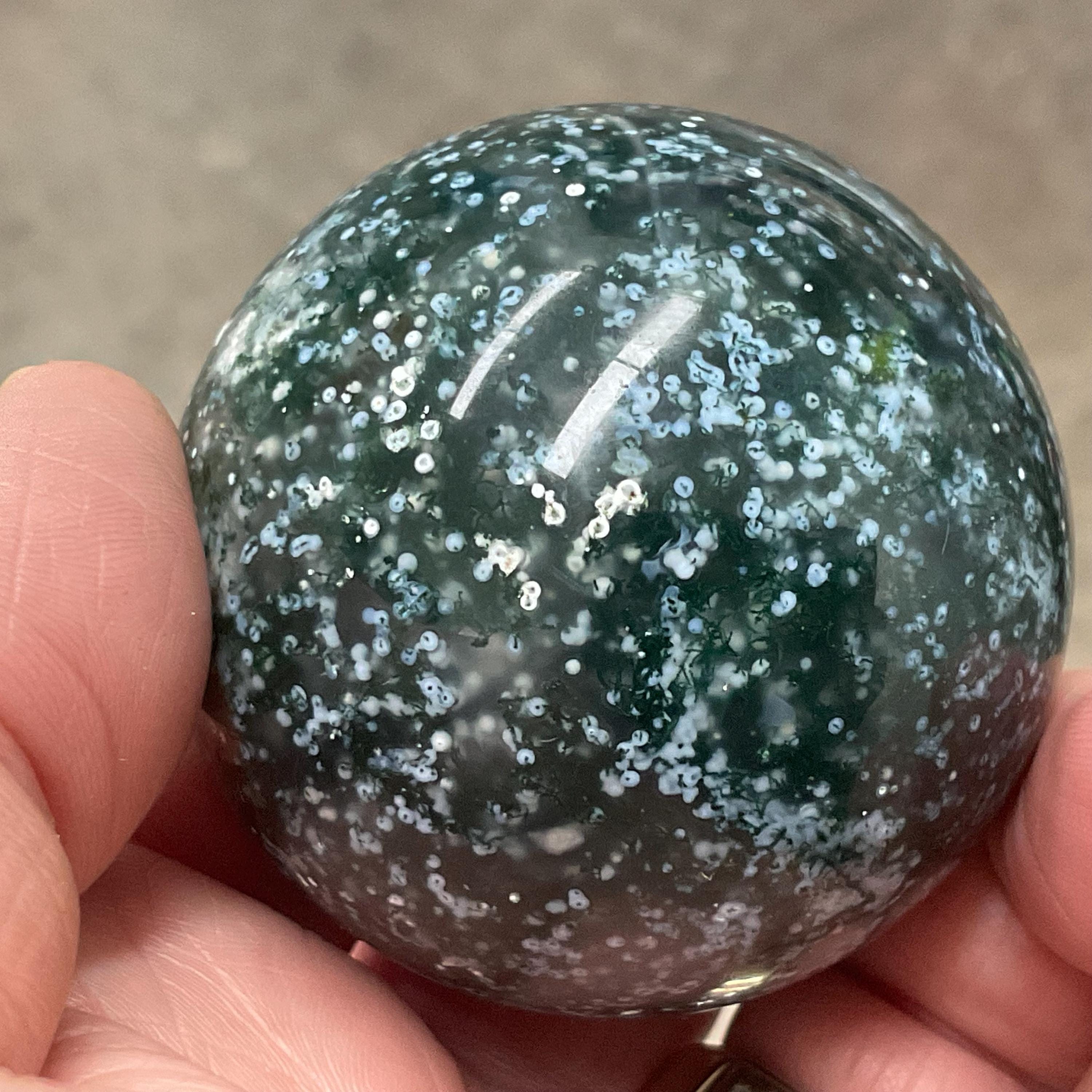 166g Moss Agate Sphere 4A