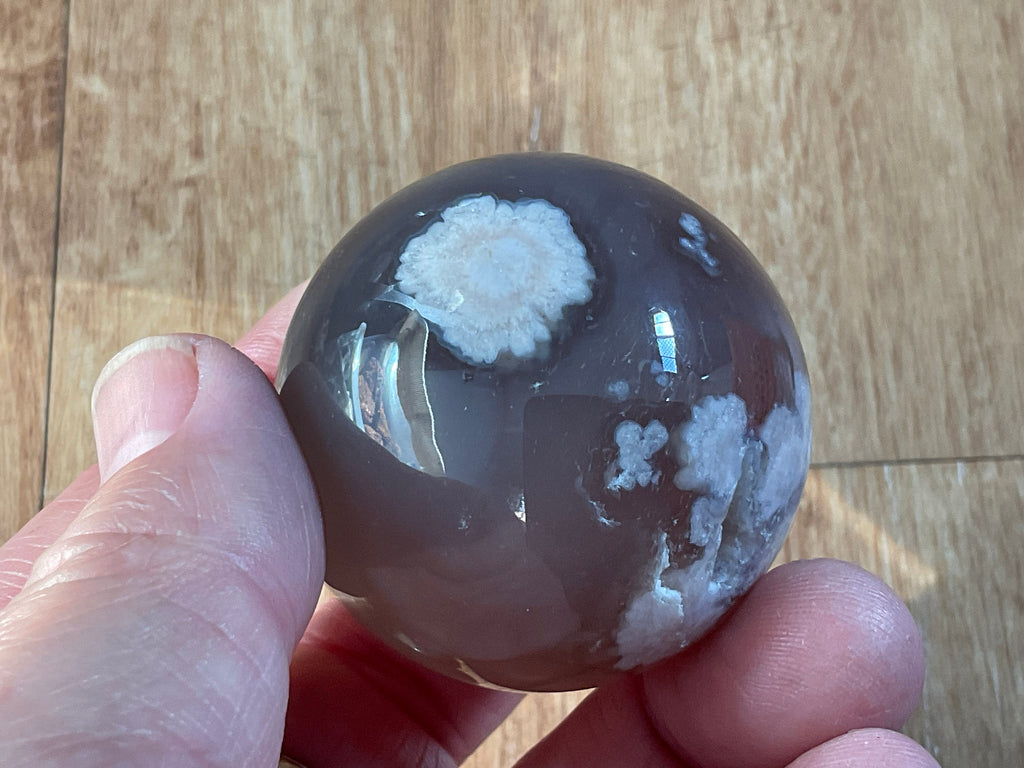 129g Flower Agate Sphere 4A