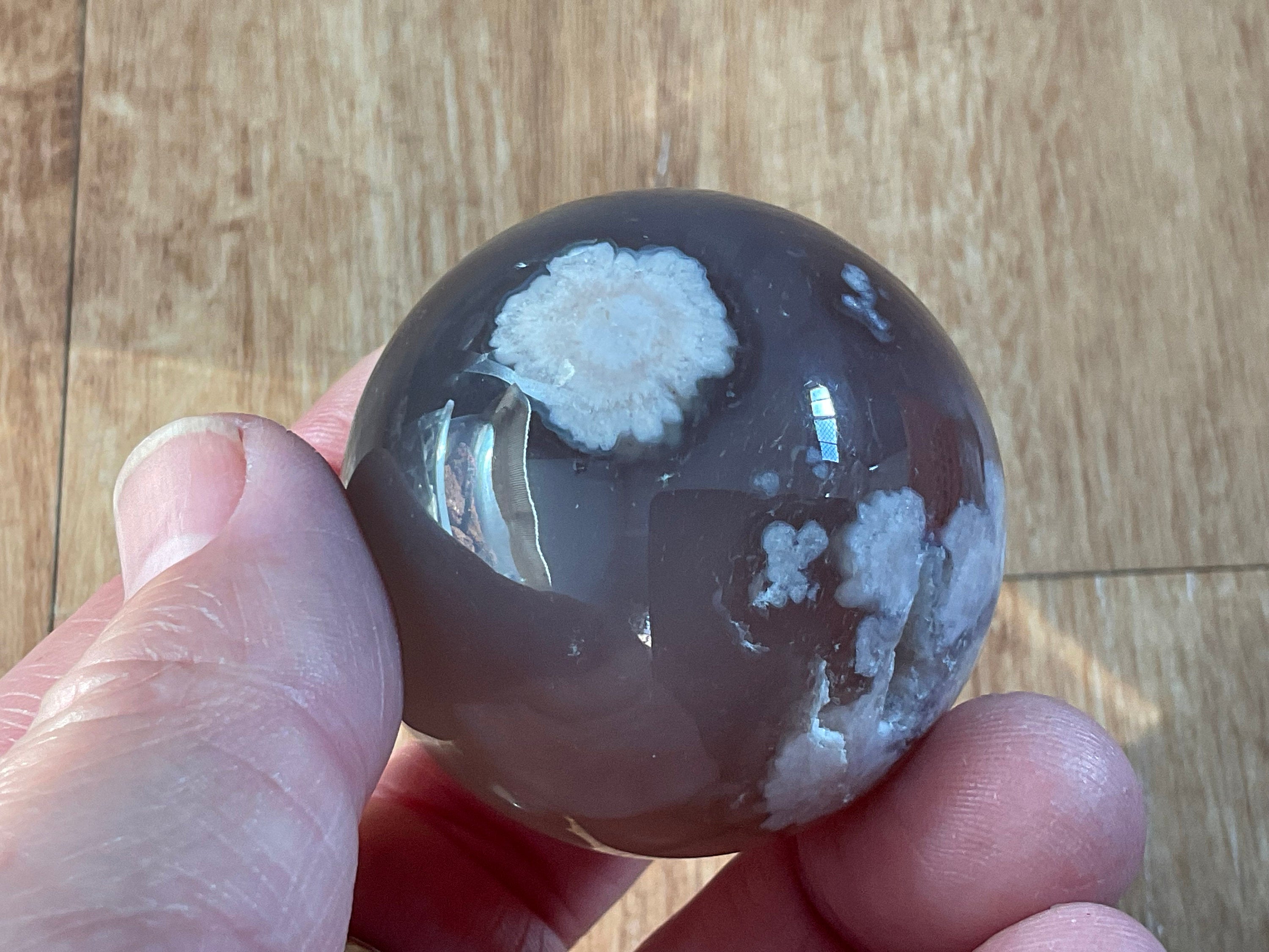 129g Flower Agate Sphere 4A