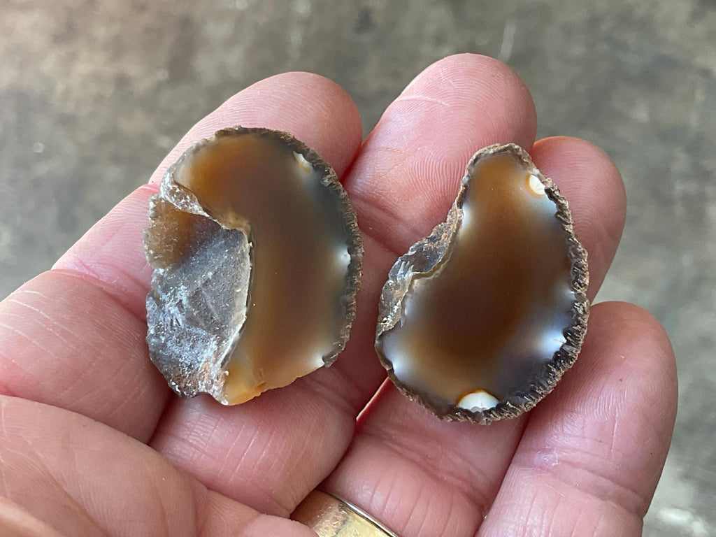 22g Small Polished Brazilian Agate Pair C