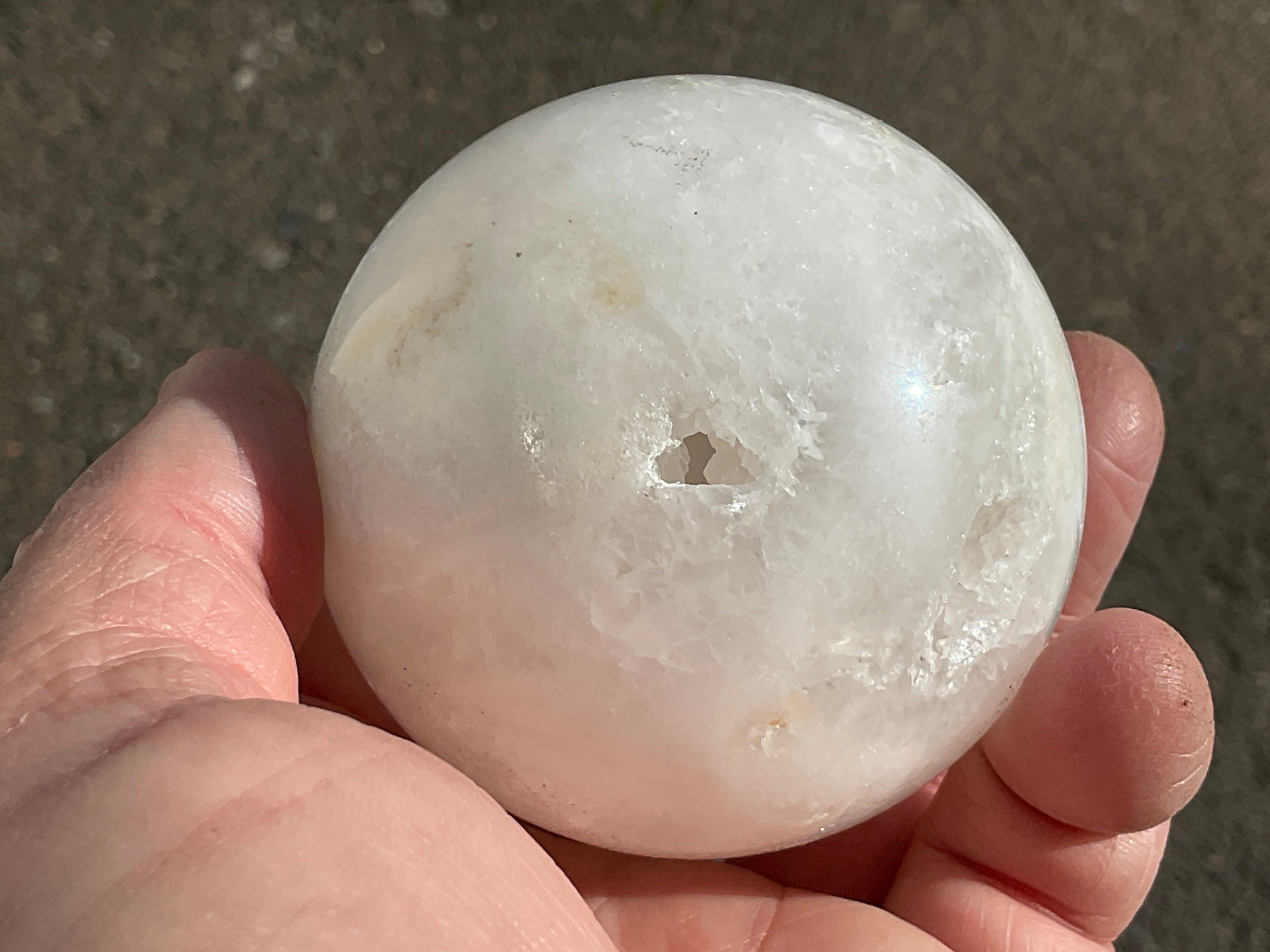 304g Clear Quartz Polished Hollow Sphere C