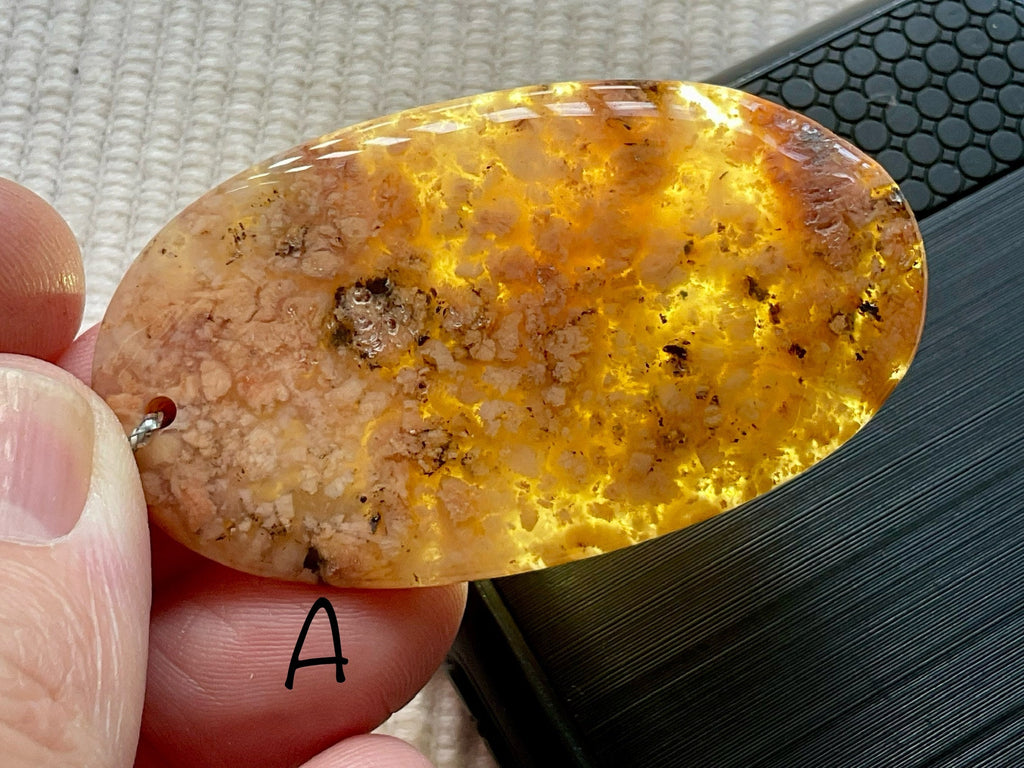 Heavily Included Pale Garden Quartz Pendant Group 1