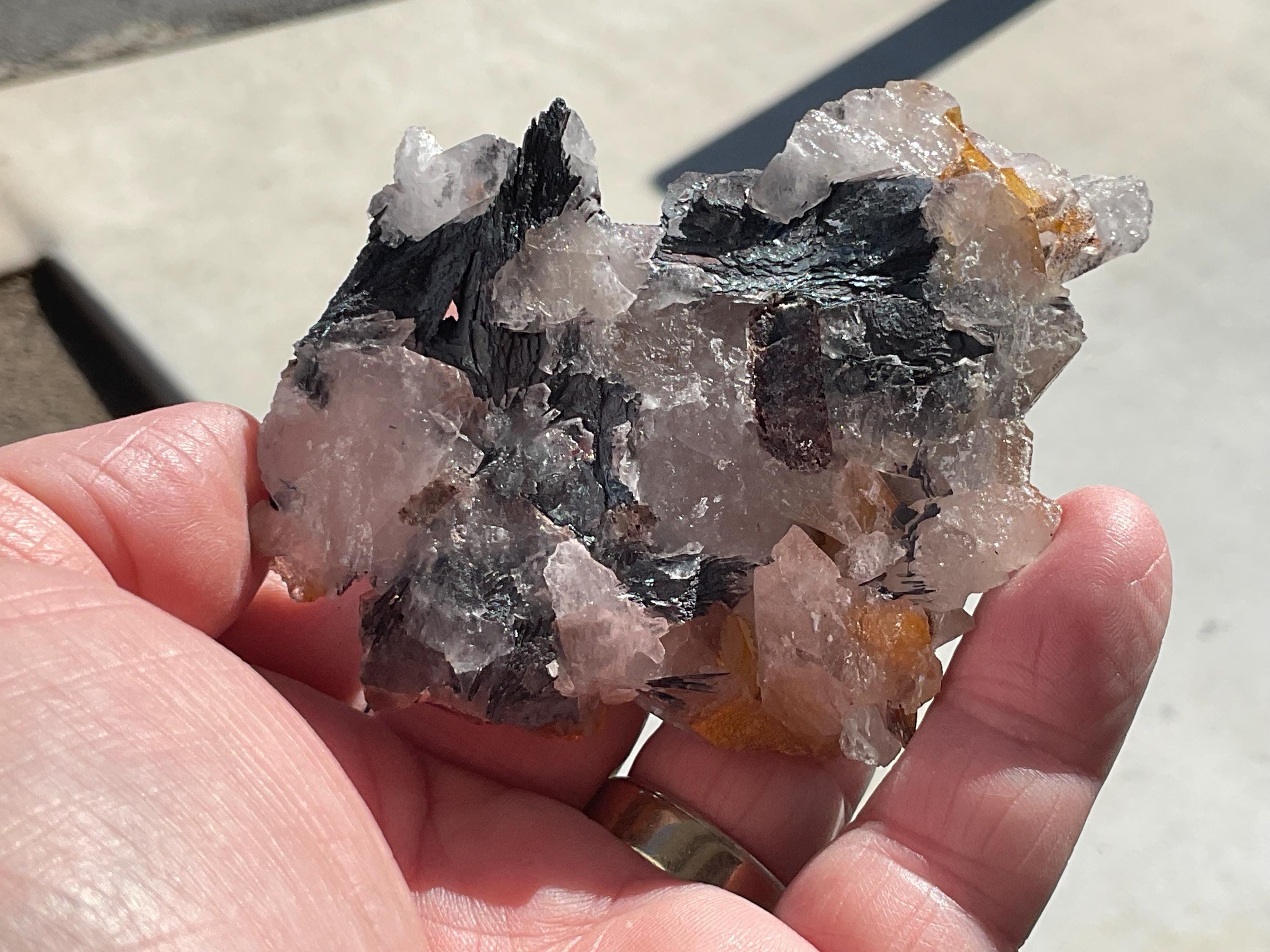 112g Specularite on Quartz Cluster 2A from Inner Mongolia