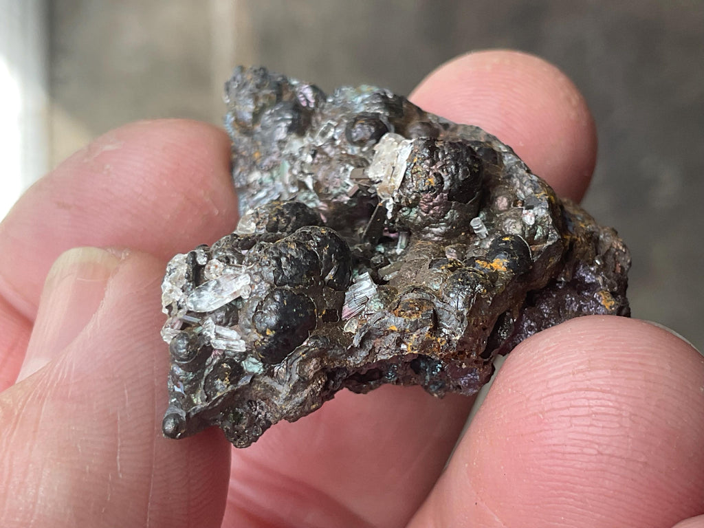 18g Iridescent Goethite/Limonite with Selenite Crystals Specimen 2B from Hubei, China