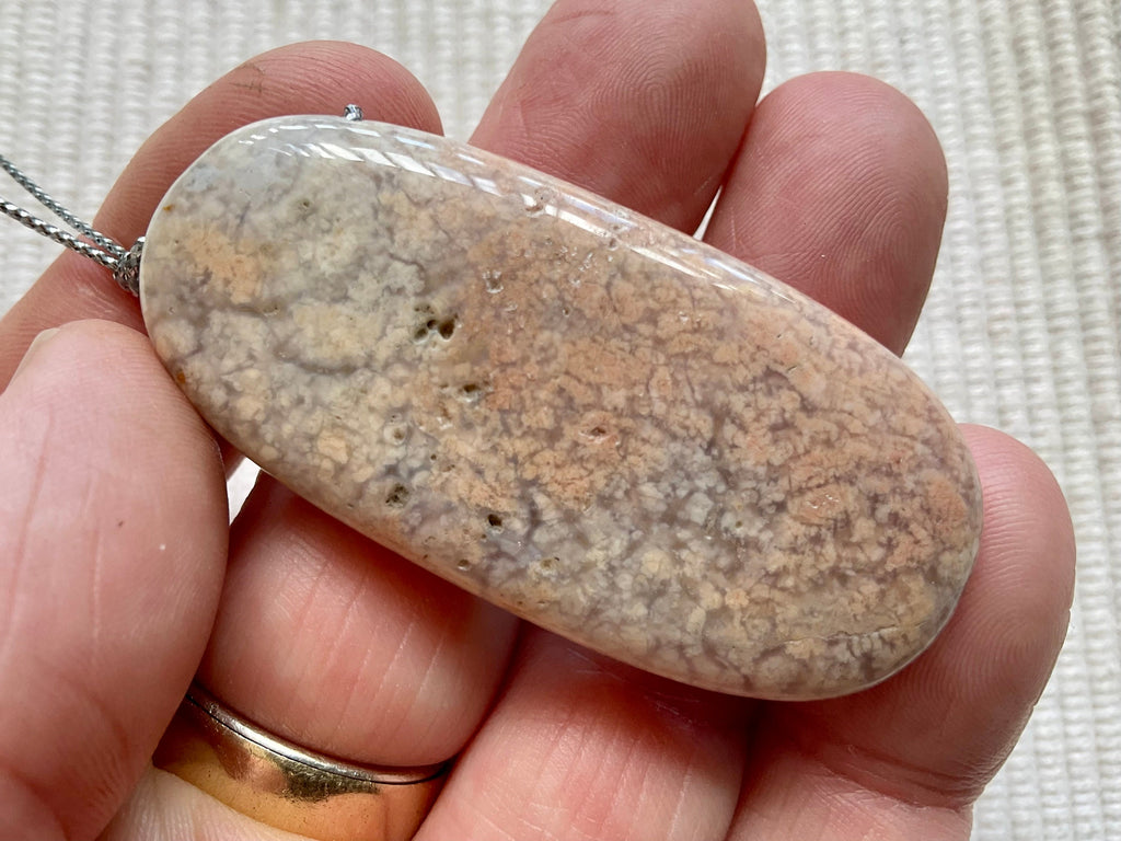 24g Heavily Included Pale Garden Quartz Pendant 6A