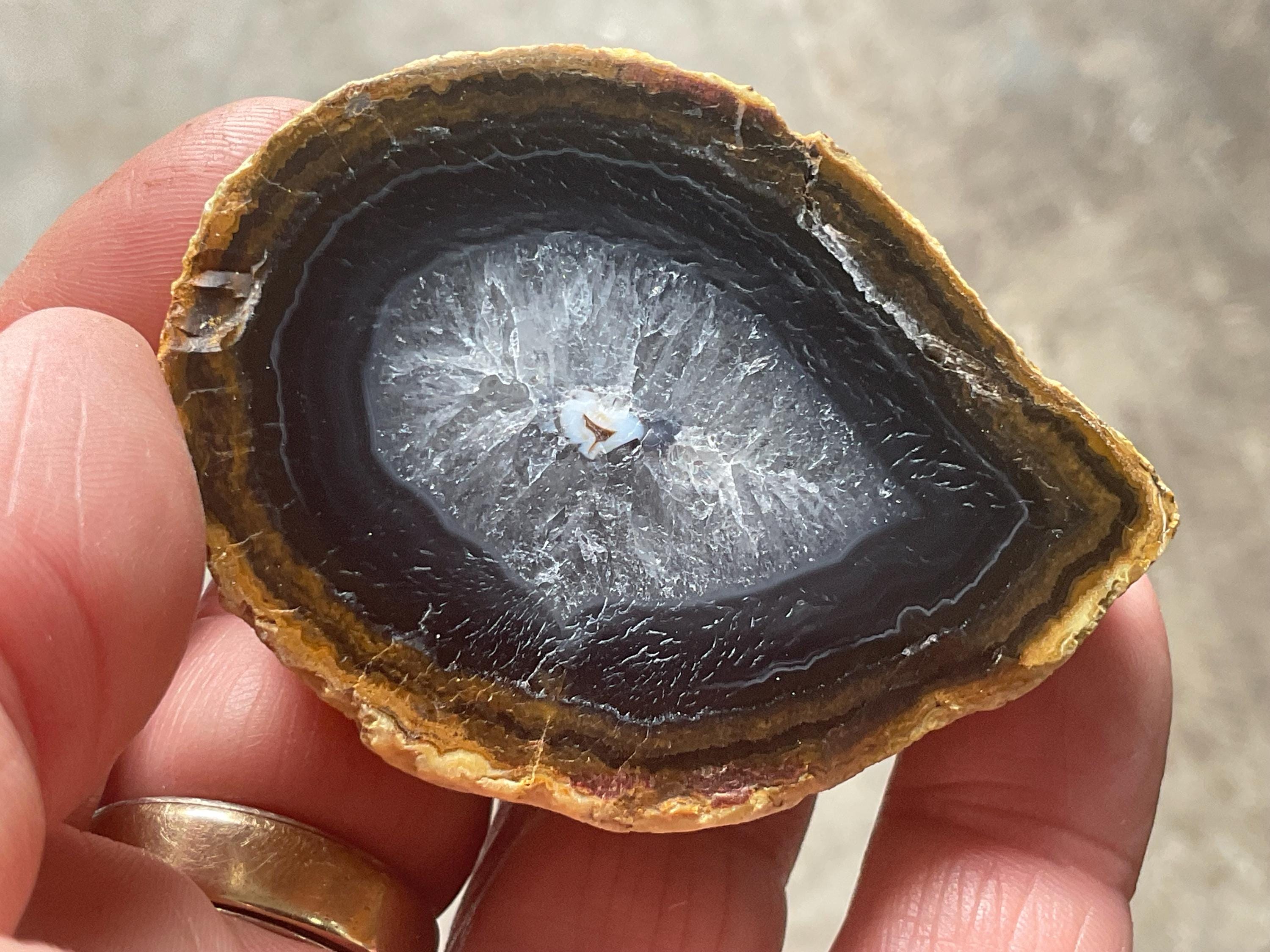 88g UV Reactive Polished Agate Half 5B