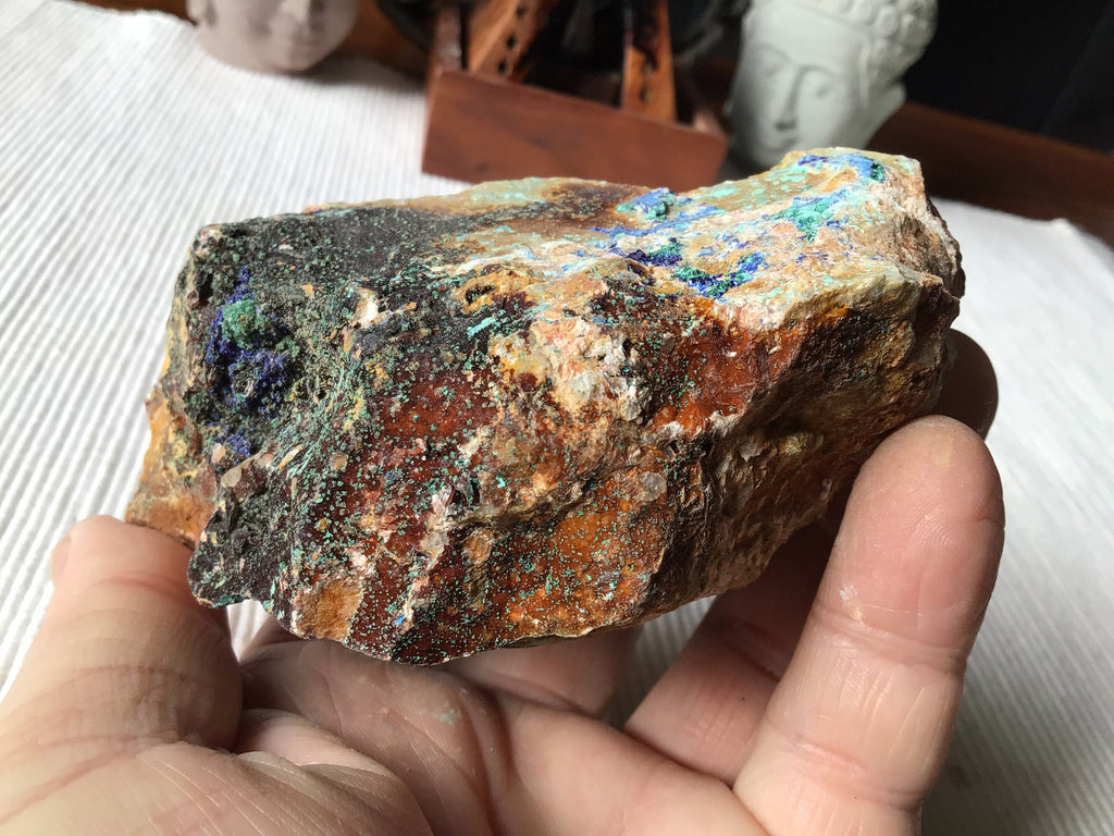 475g Azurite with Malachite Rough Piece E