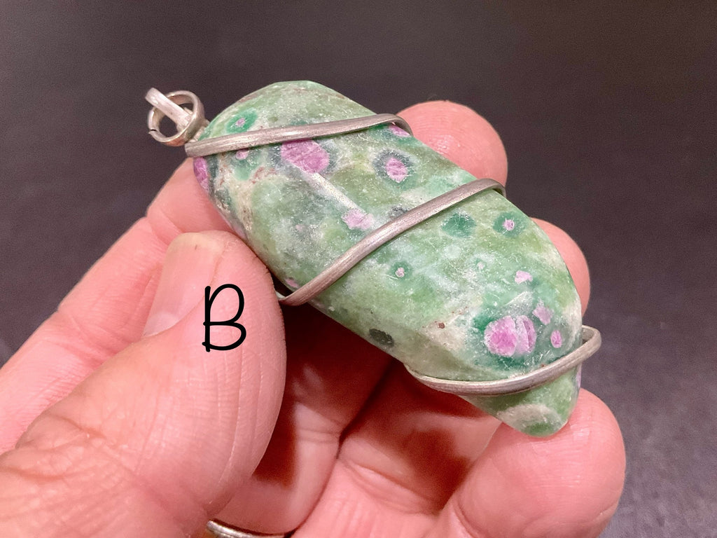 22g Ruby in Fuschite Wire Wrapped Pendant 4B