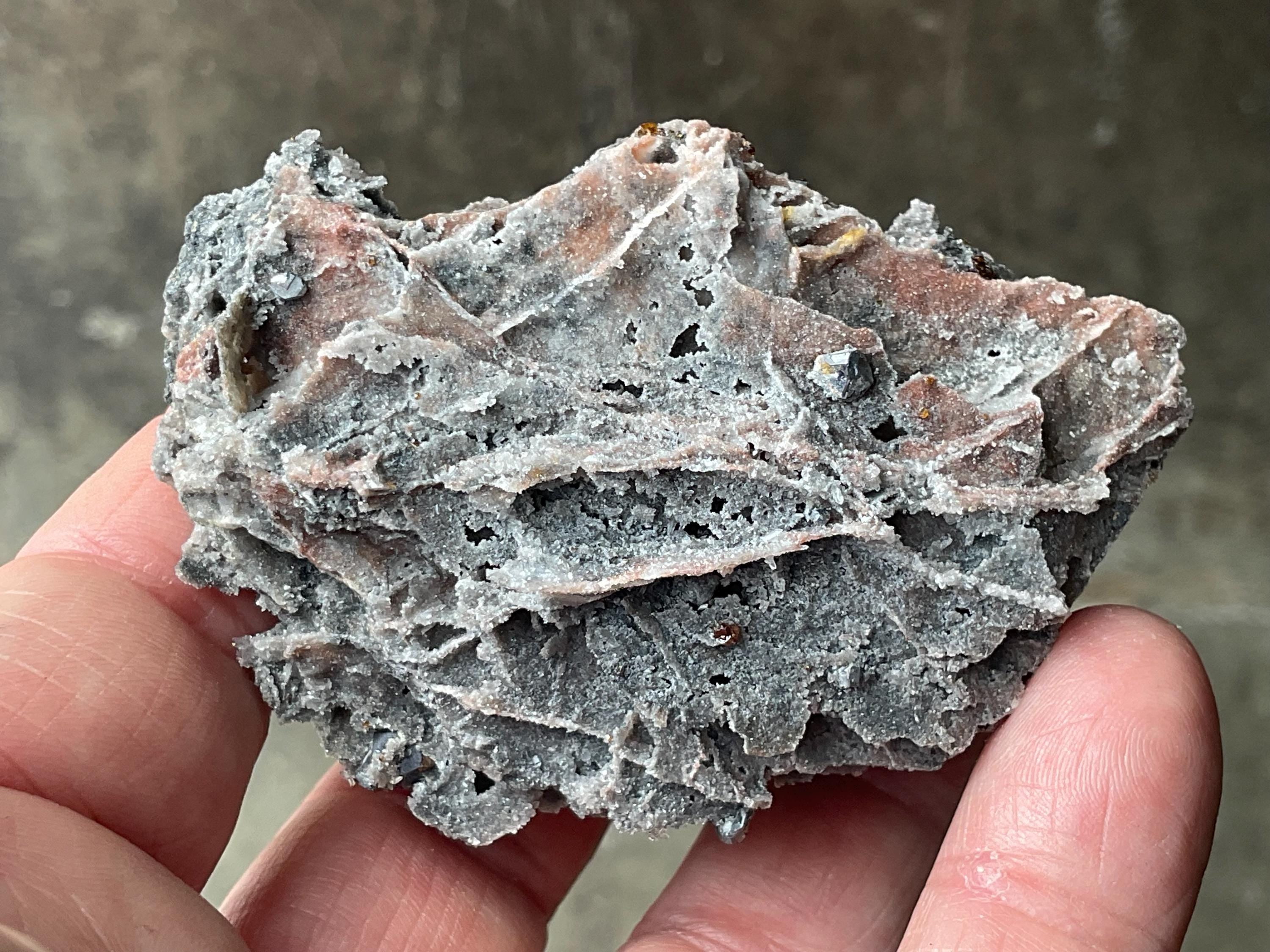 64g Sphalerite, Garnet, Galena Quartz Specimen 5B from Hunan, China