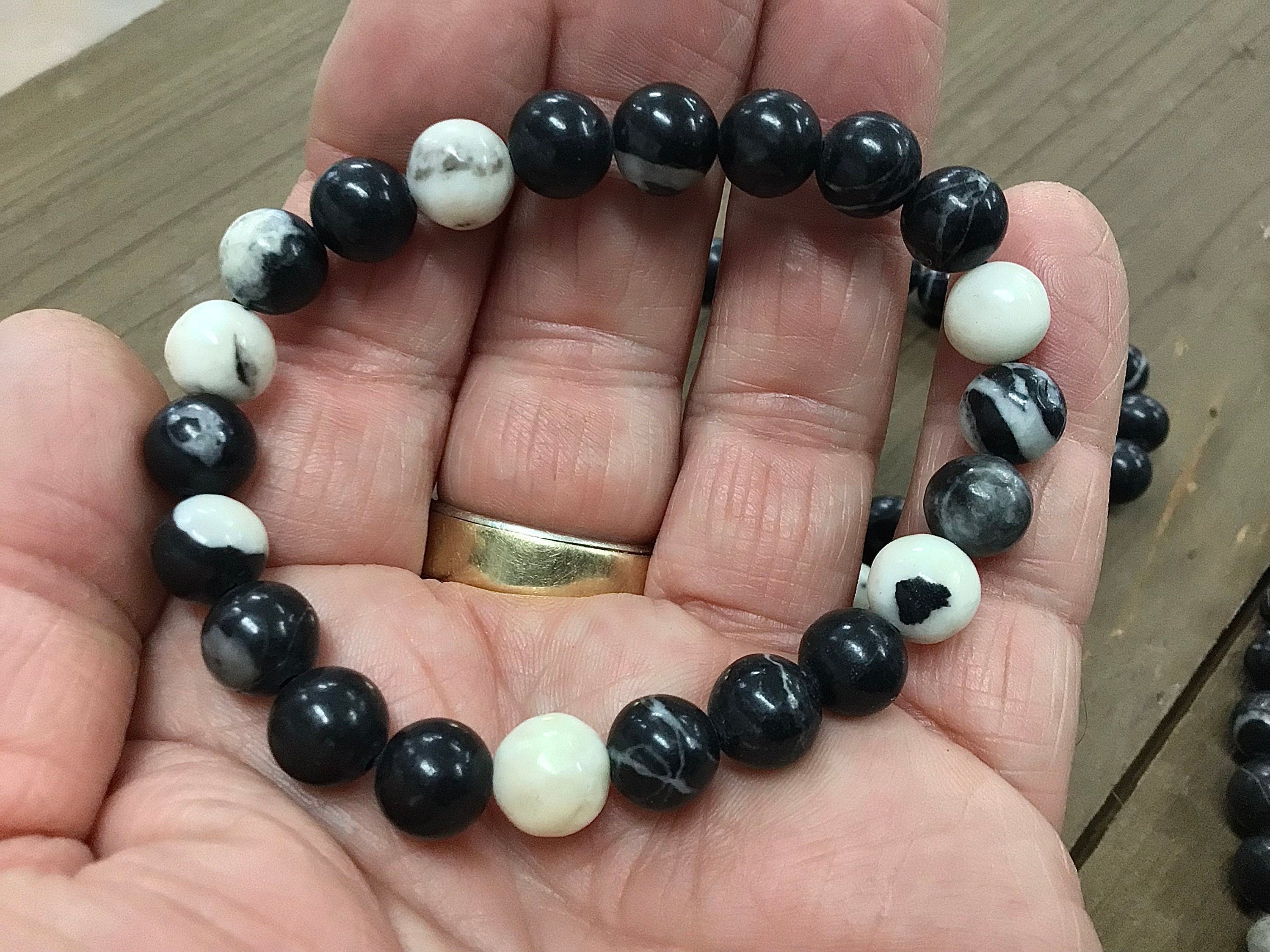 Zebra Jasper 8mm Bead Bracelet