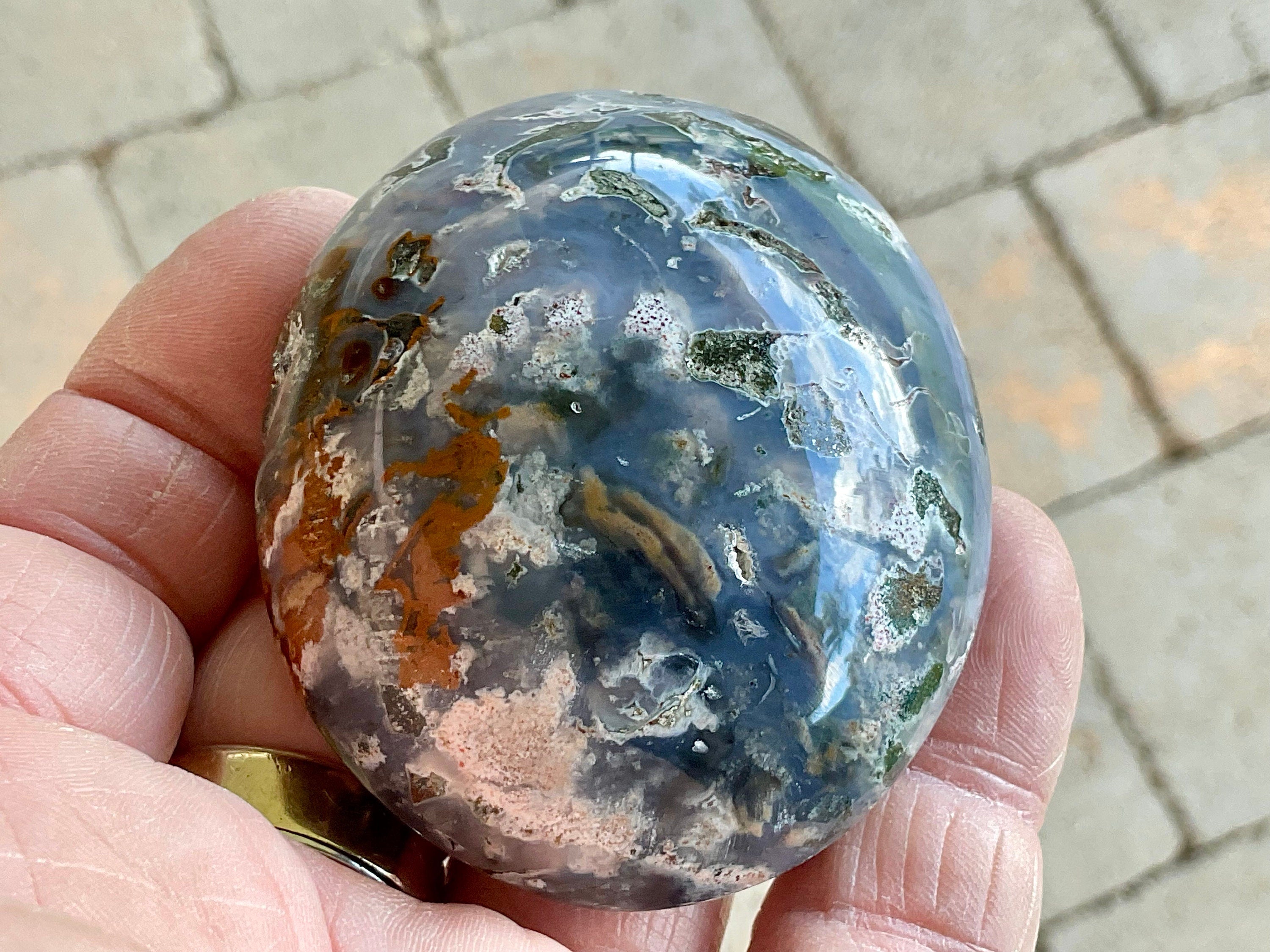 132g Ocean Jasper/Ocean Opal Palmstone 1C