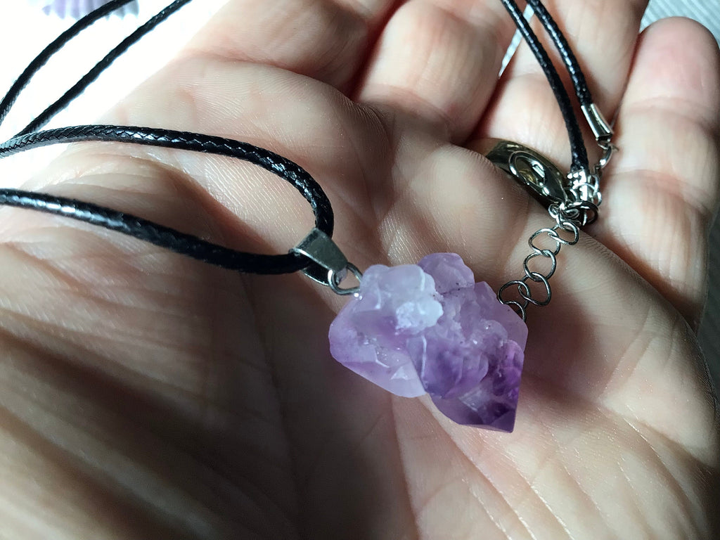 7g Amethyst Natural Point Pendant 2B