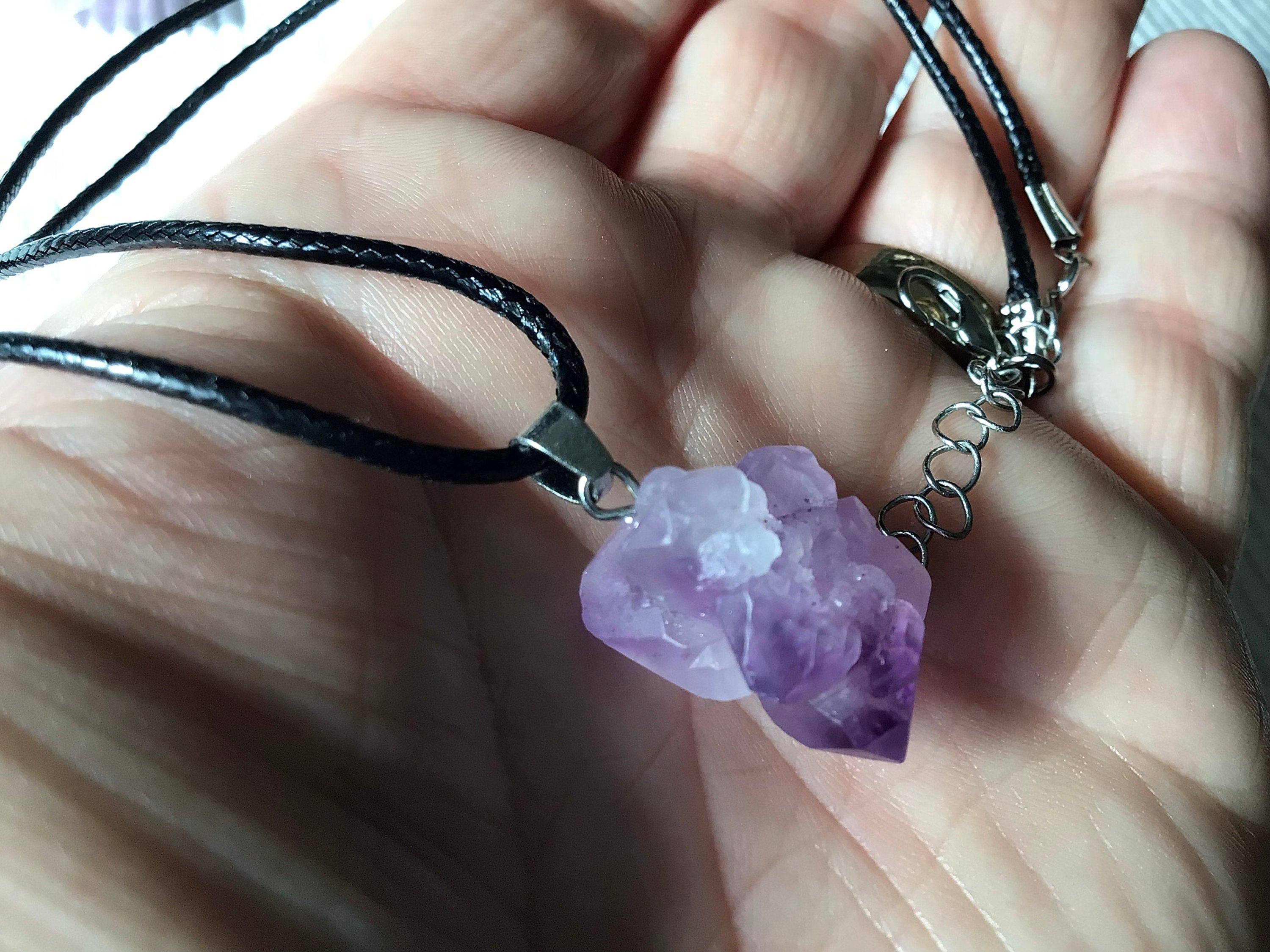 7g Amethyst Natural Point Pendant 2B