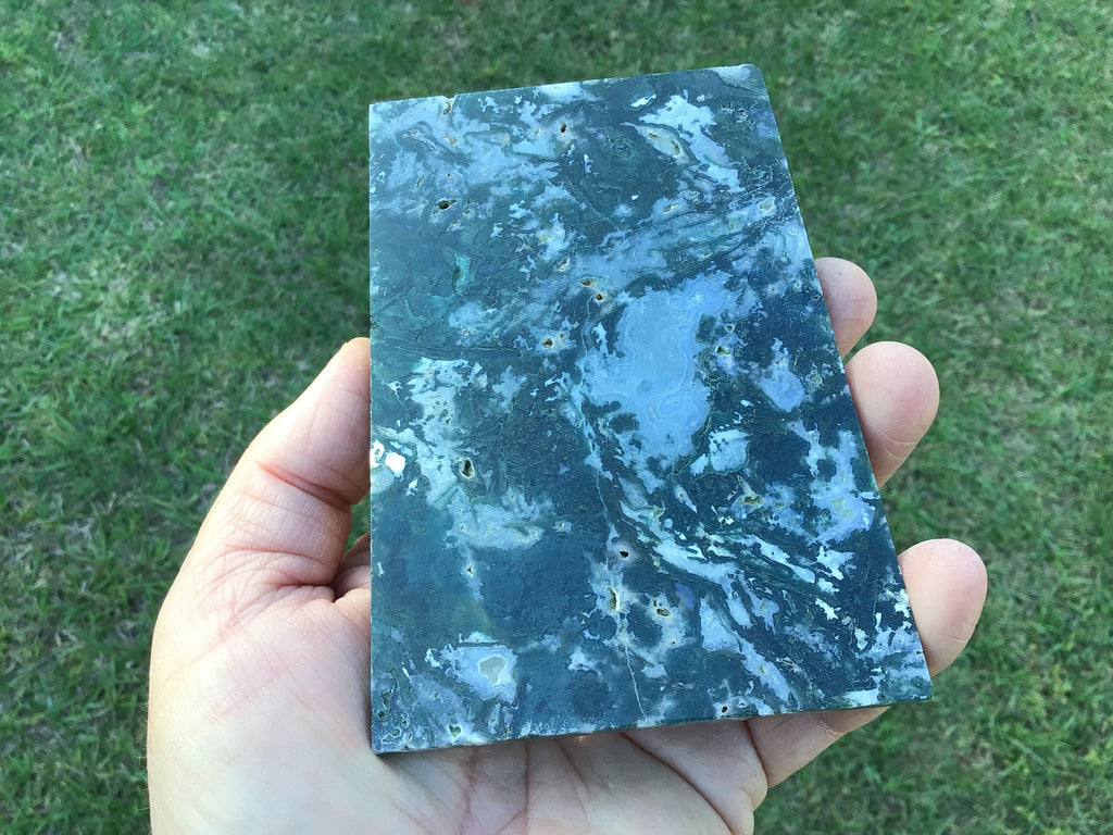 198g Moss Agate Polished Slab 4D