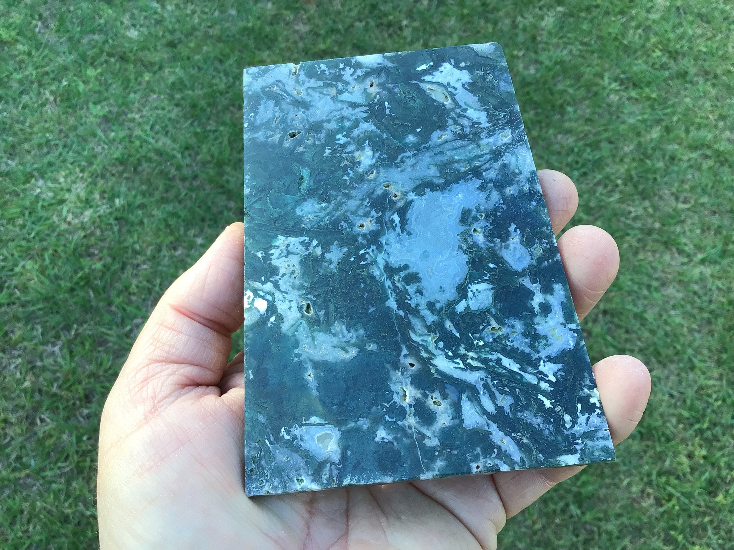 198g Moss Agate Polished Slab 4D