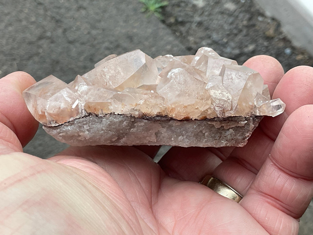 134g Blocky Calcite on Hematite Quartzite Specimen 1A from Hubei, China